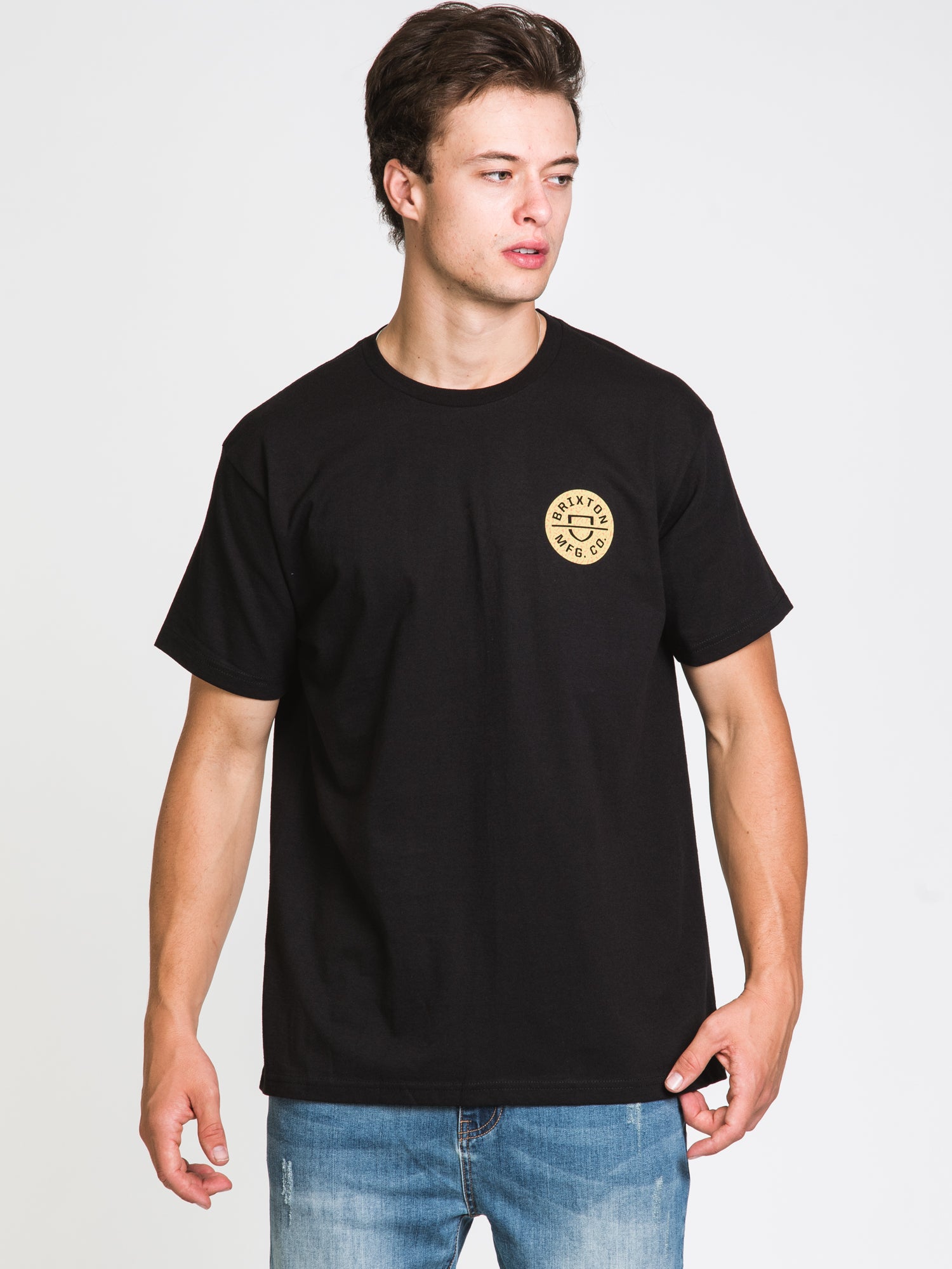 BRIXTON CREST II Men's Graphic T-Shirt - Soft Cotton Short Sleeve Tee for Casual Wear & Street Style | Clearance Sale