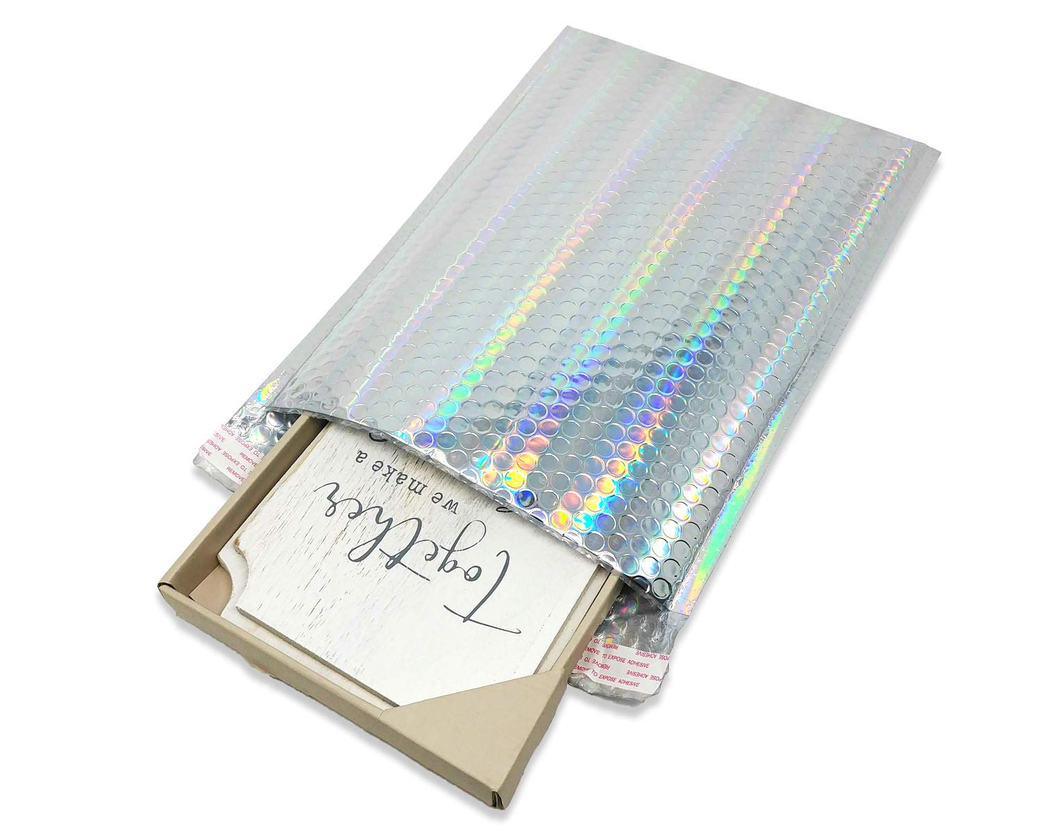 Large Metallic Holographic Bubble Mailers 10x14 Inches (9.5x13.5