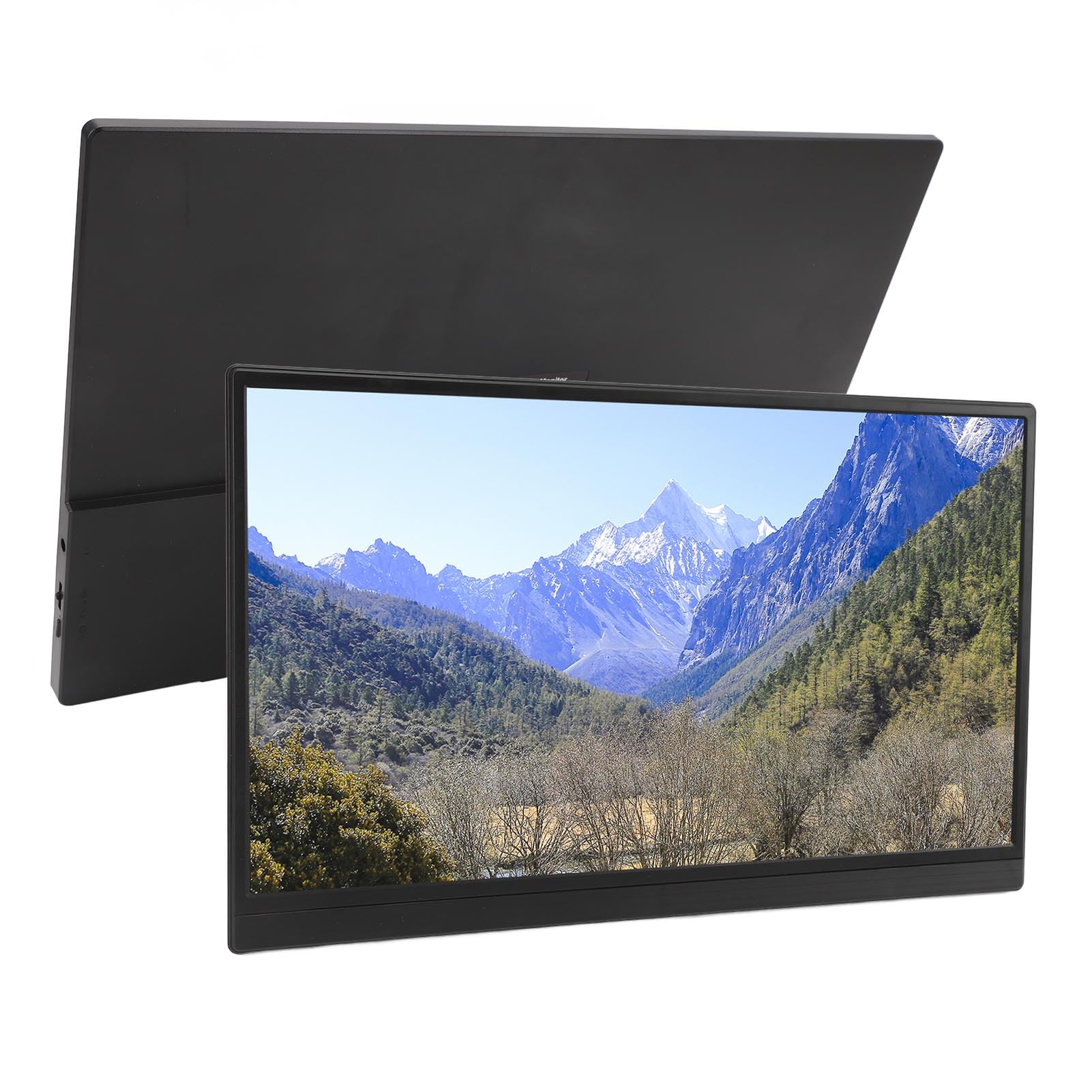 Elprico 15.6 Inch IPS Ultra Slim Portable Monitor with Dual USB-C Ports, 178° Wide Viewing Angle & Foldable Stand - Perfect for Laptop Extensions, Gaming, and Business Presentations