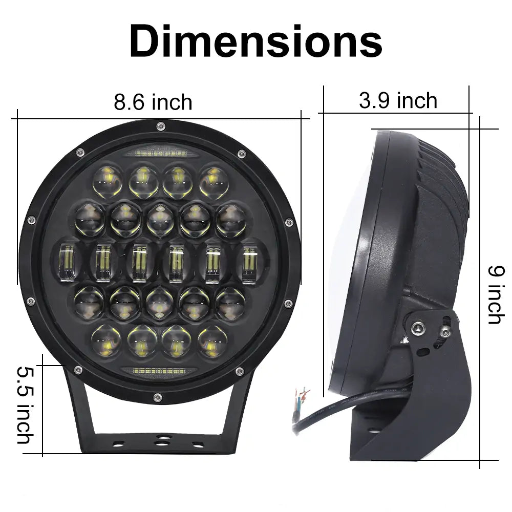 9 Inch High Low Beam Work Light with Adjustable Mounting Bracket - Heavy Duty LED Light Bar for Trucks, Off-Road Vehicles, ATVs, and Construction Sites - Perfect for Night Driving, Camping, and Emergency Lighting
