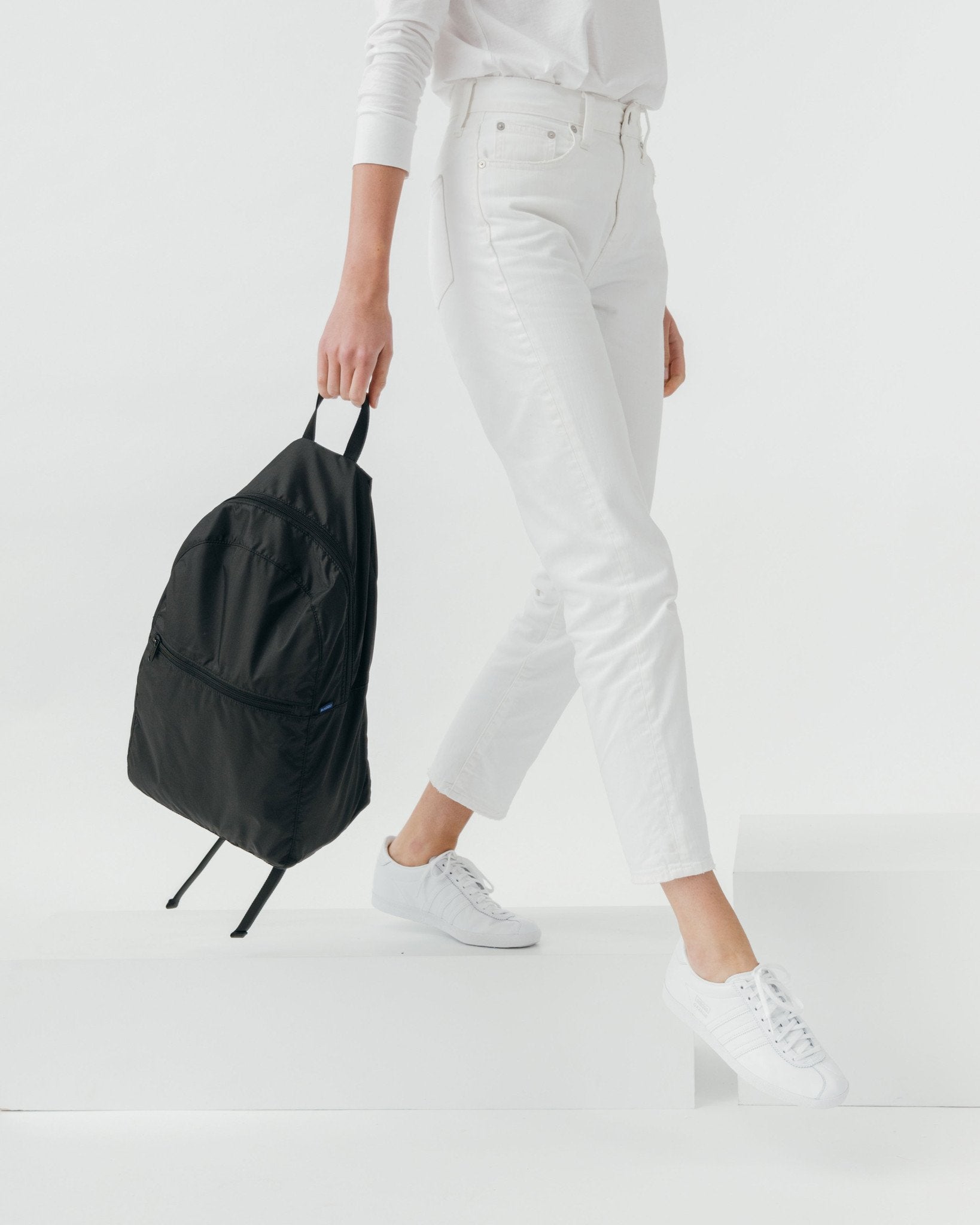 Baggu Ripstop Backpack - Lightweight Durable Water-Resistant Daypack for Travel, Work & School | Black
