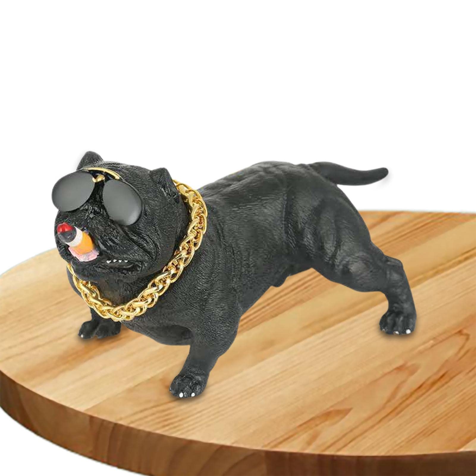 Realistic Bully Dog Resin Car Dashboard Ornament - Cute Creative Auto Decor for Men, Home & Car Accessories | Perfect for Truck, SUV, and Vehicle Interior Decoration