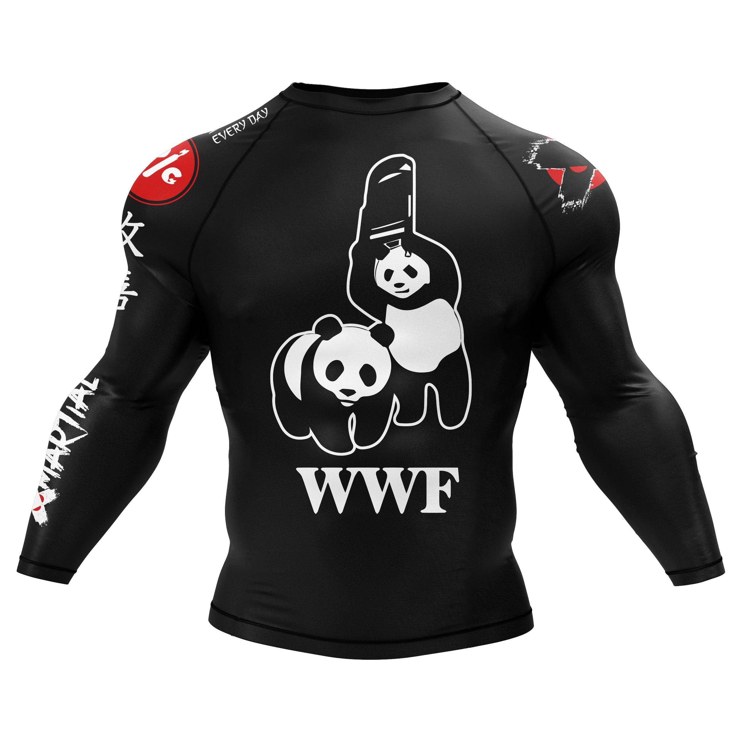 BJJ Rash Guard with Panda Design - Lightweight & Breathable for Brazilian Jiu-Jitsu Training - Perfect for MMA, Grappling & No-Gi Combat Sports