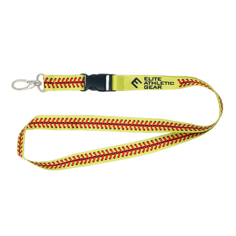 Softball Lace Lanyard with Detachable Buckle for Keys & ID Cards - Office & School Use