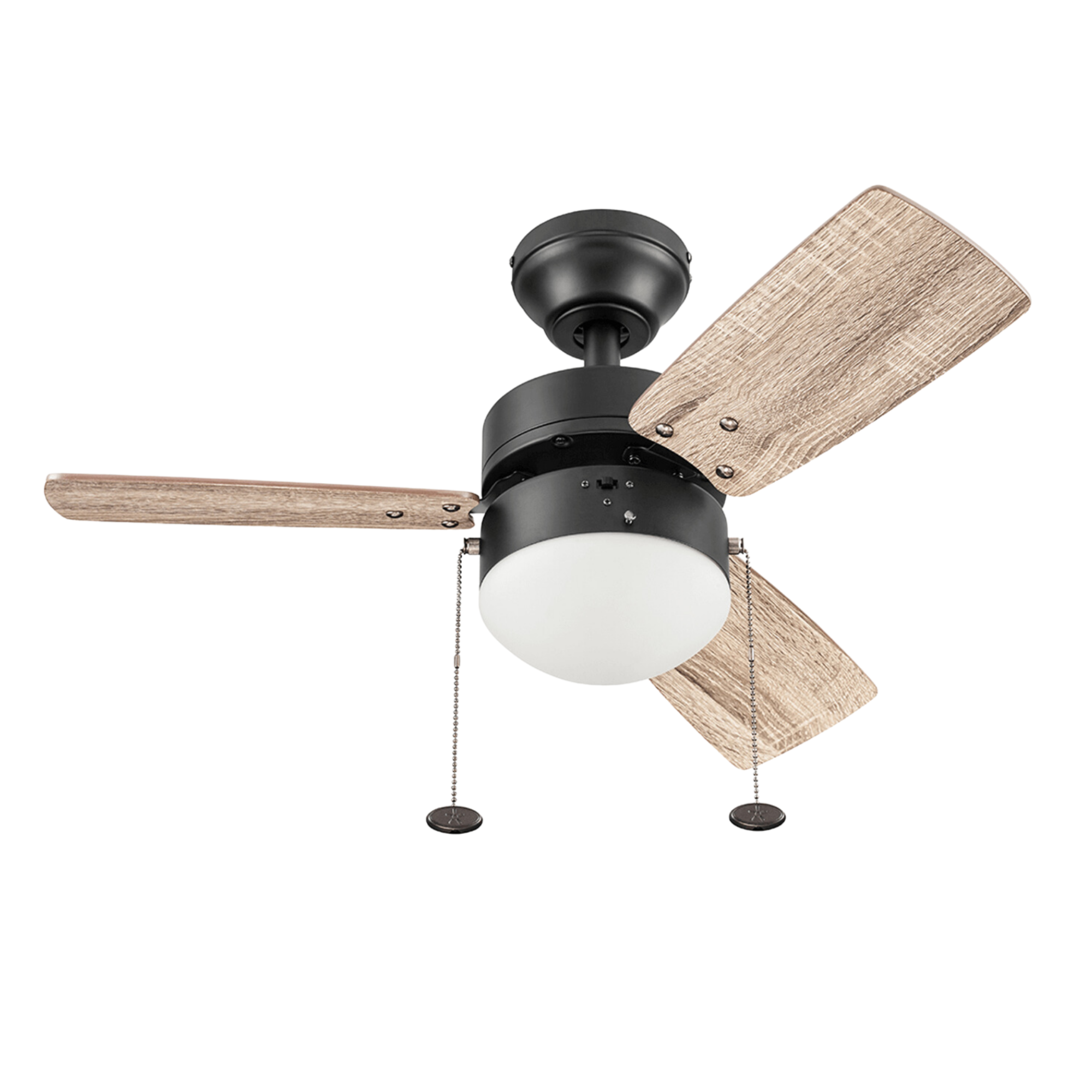 30 Inch Rawling Espresso Ceiling Fan with Pull Chain - Modern Indoor Ceiling Fan for Living Room, Bedroom, and Office - Energy Efficient Quiet Operation