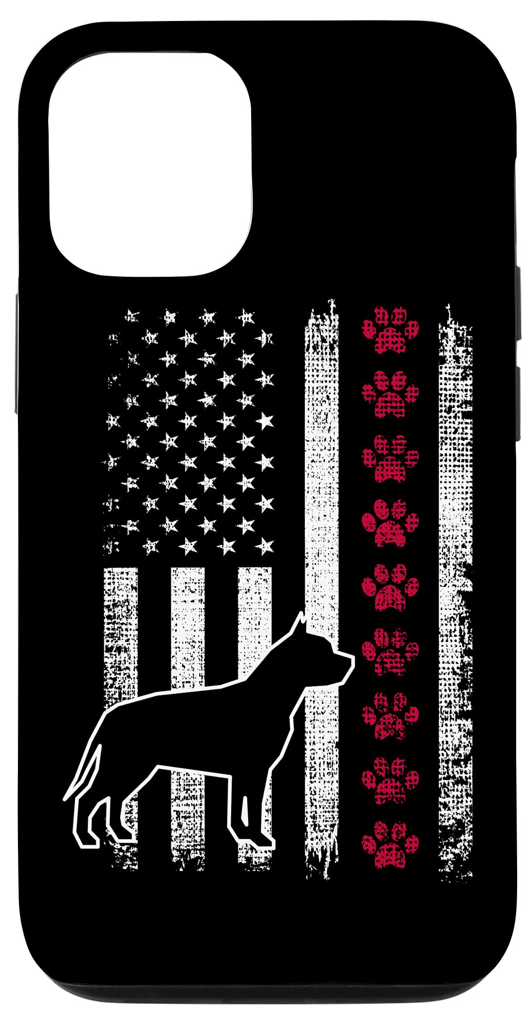 iPhone 12/12 Pro Case - Patriotic American Flag with Pit Bull Design, Vintage Retro Style for 4th of July | Perfect for Independence Day Celebrations, Dog Lovers & Patriotic Events