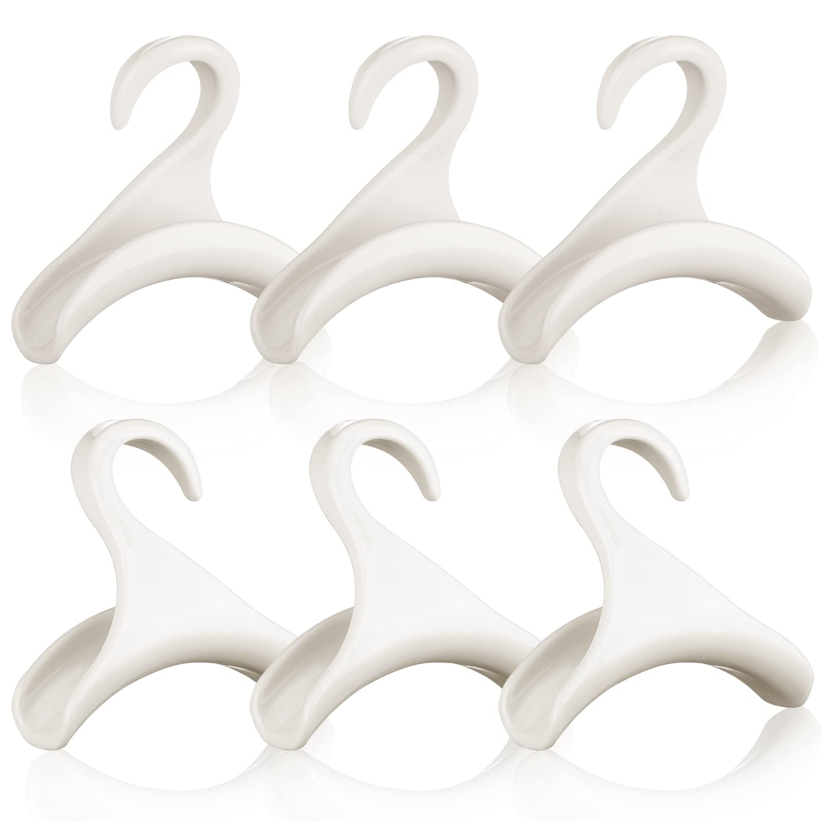 Acrylic Purse Hanger Hook - 6 Pack White Handbag Hanger for Closet Organizer, Tote Bag Holder, Backpack & Satchel Storage - Perfect for Home, Office, Travel & Restaurant Use