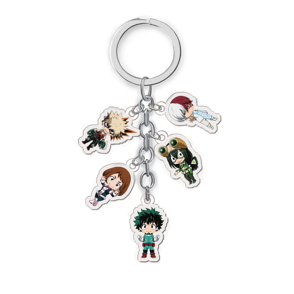 My Hero Academia Anime Keychain - Acrylic Key Ring for Keys, Bags & Clothing - Cute Pendant Accessory for Fans & Cosplay