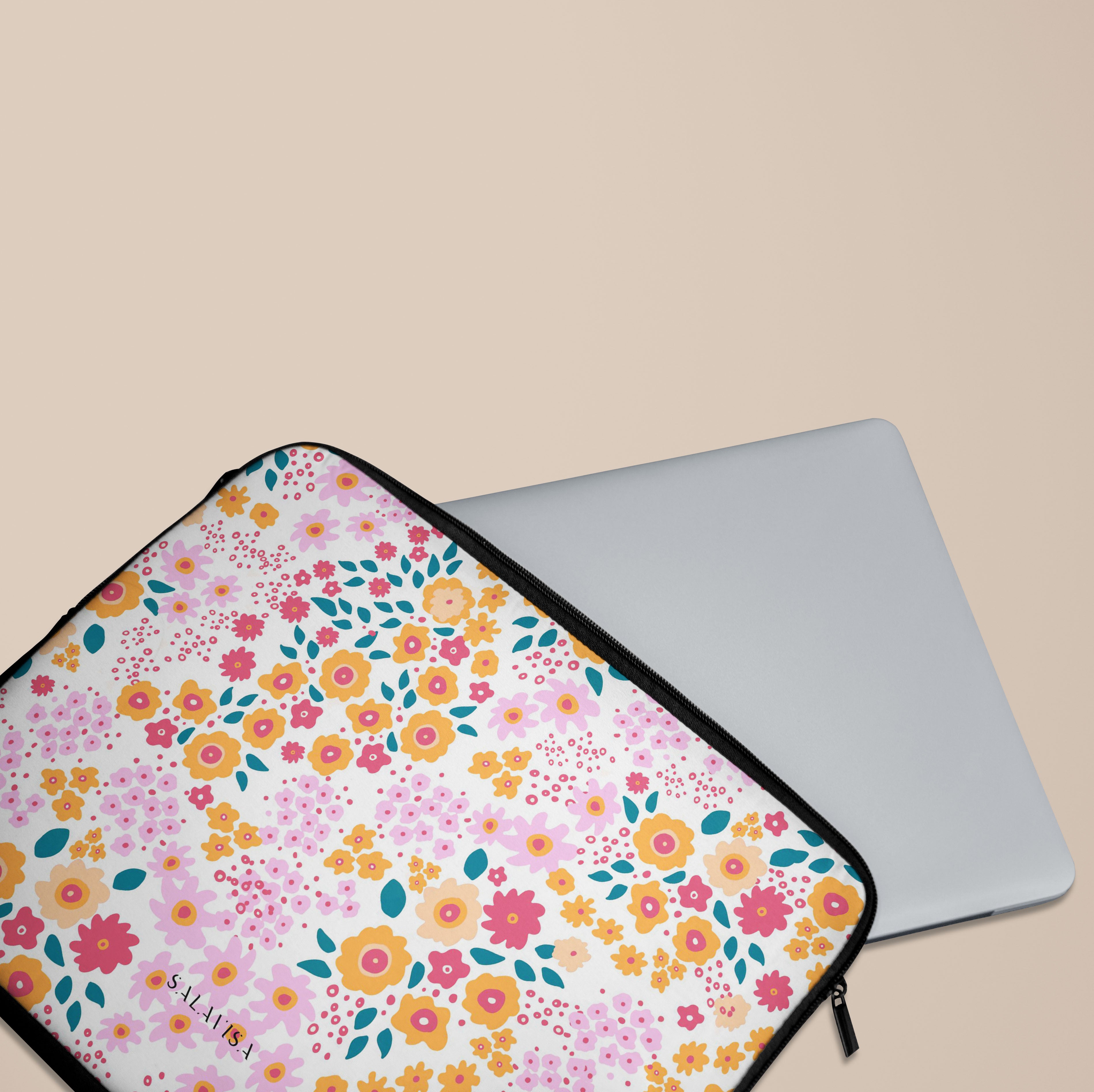 Floral Ditsy Print Laptop Sleeve - 13 Inch 14 Inch 15 Inch Laptop Case for MacBook Air Pro - Lightweight Protective Cover for School, Office & Travel