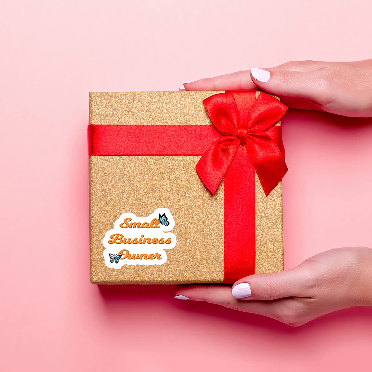 Butterfly Business Stickers, Thank You Stickers, Handmade Stickers for Small Business Owners - 500 PCS Pack for Gift Bags, Envelopes & Packaging - Perfect for Etsy Sellers, Crafters & Small Business Branding