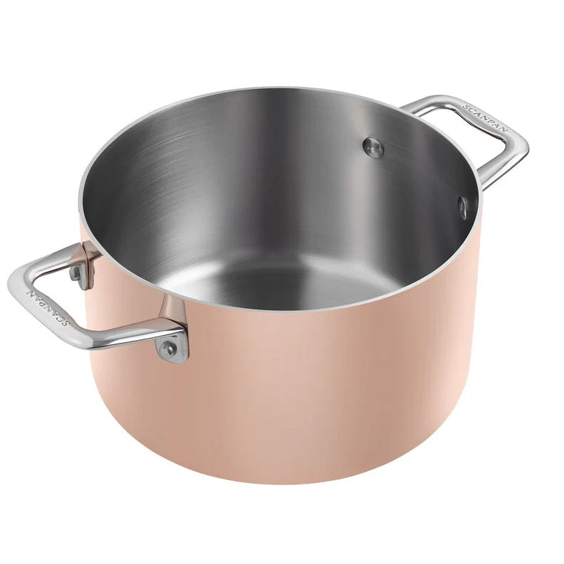 Scanpan Maitre D' Induction 3.7 Quart Dutch Oven with Copper Coating - Perfect for Braising, Stewing & Slow Cooking Soups, Stews & Casseroles