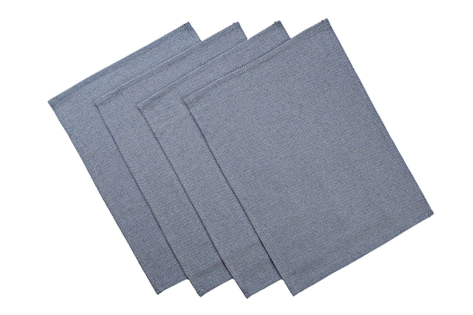 Eco-Friendly Rustic Placemats Set of 4 - 14x20 Inch Upcycled Denim & Cotton Table Mats for Dining | Sustainable Handmade Washable Placemats in Blue | Perfect for Daily Meals, Dinner Parties, and Special Occasions