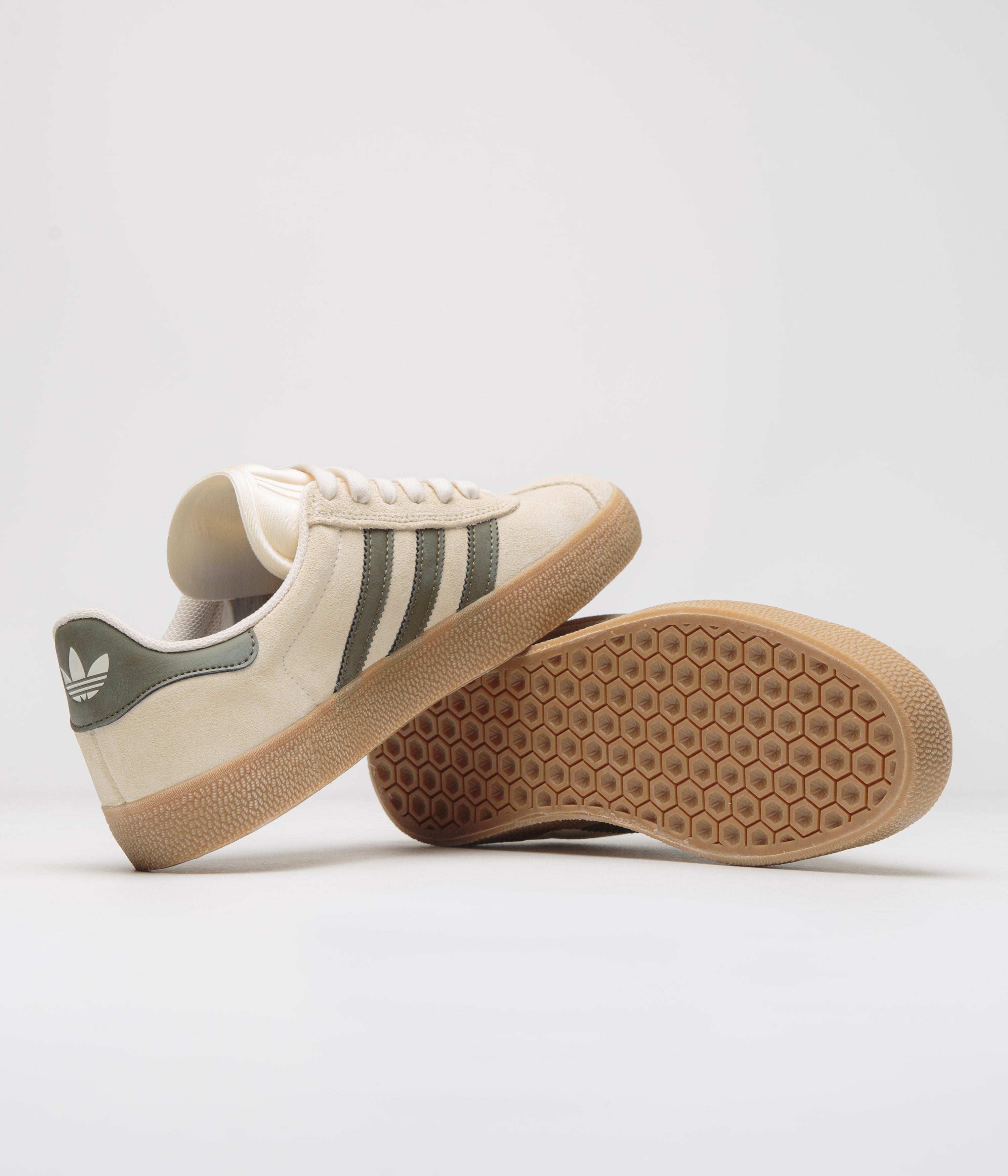 Adidas Gazelle ADV Sneakers - Ecru Tint/Focus Olive/Gum - Classic Comfortable Running & Casual Shoes for Men & Women | Perfect for Gym, Workout, Streetwear Fashion