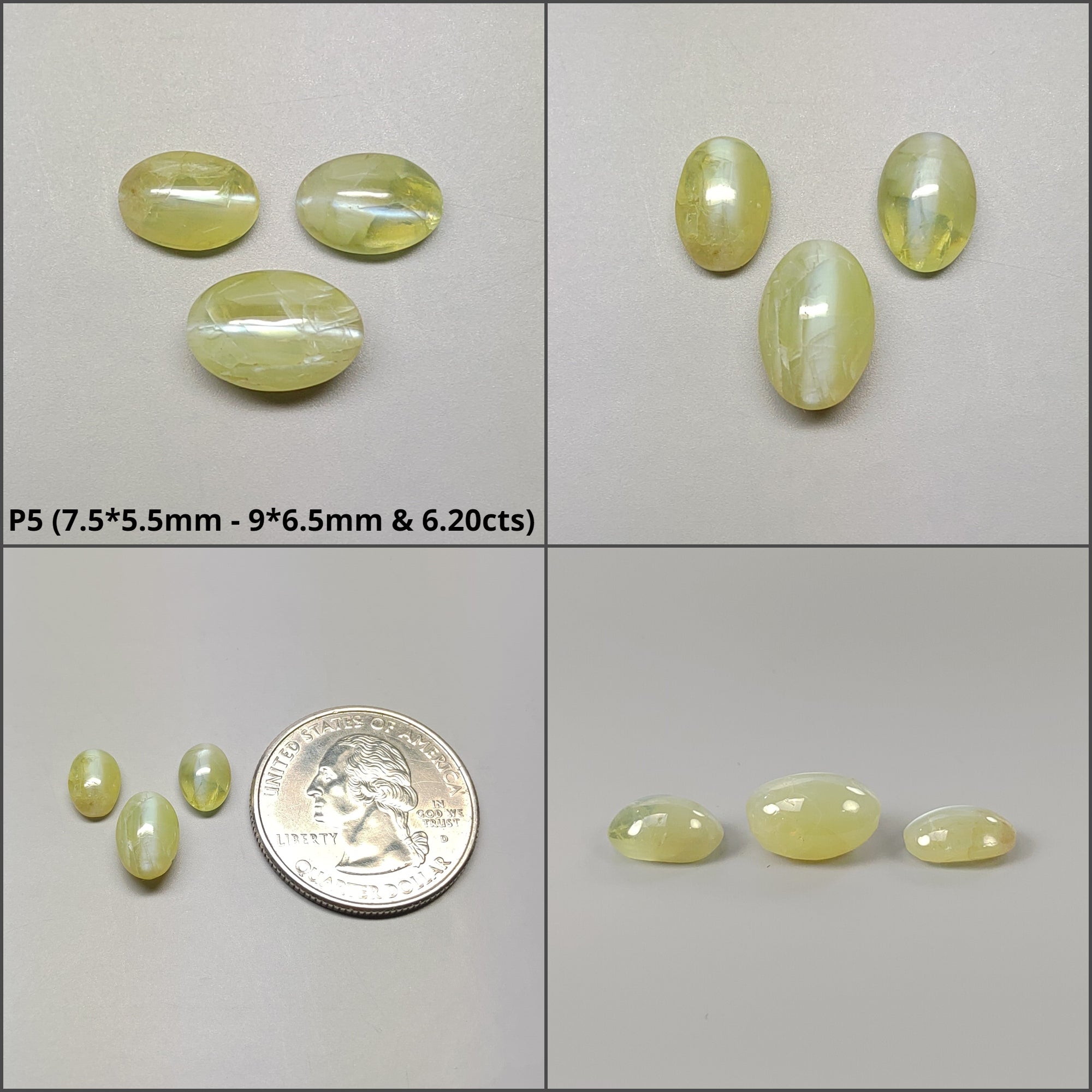 Natural Untreated Chrysoberyl Cat's Eye Gemstone Cabochon - Oval & Round Shape for Jewelry Making (Bracelets, Rings, Pendants) - Unheated Genuine Cat's Eye Stone Lot