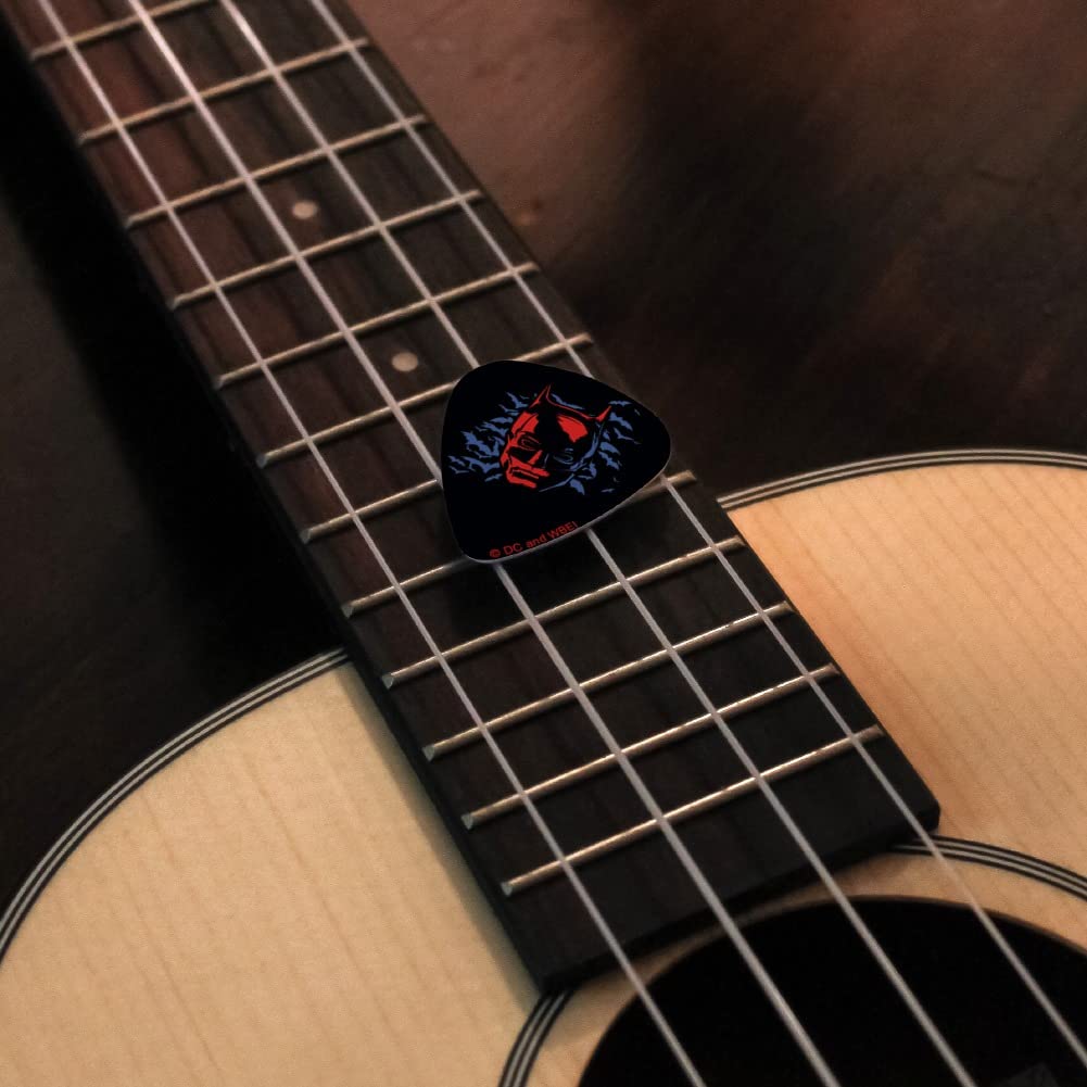 The Batman Bat Burst Novelty Guitar Picks - Medium Gauge (Set of 6) | Perfect for Electric & Acoustic Guitars, Collectors & Batman Fans
