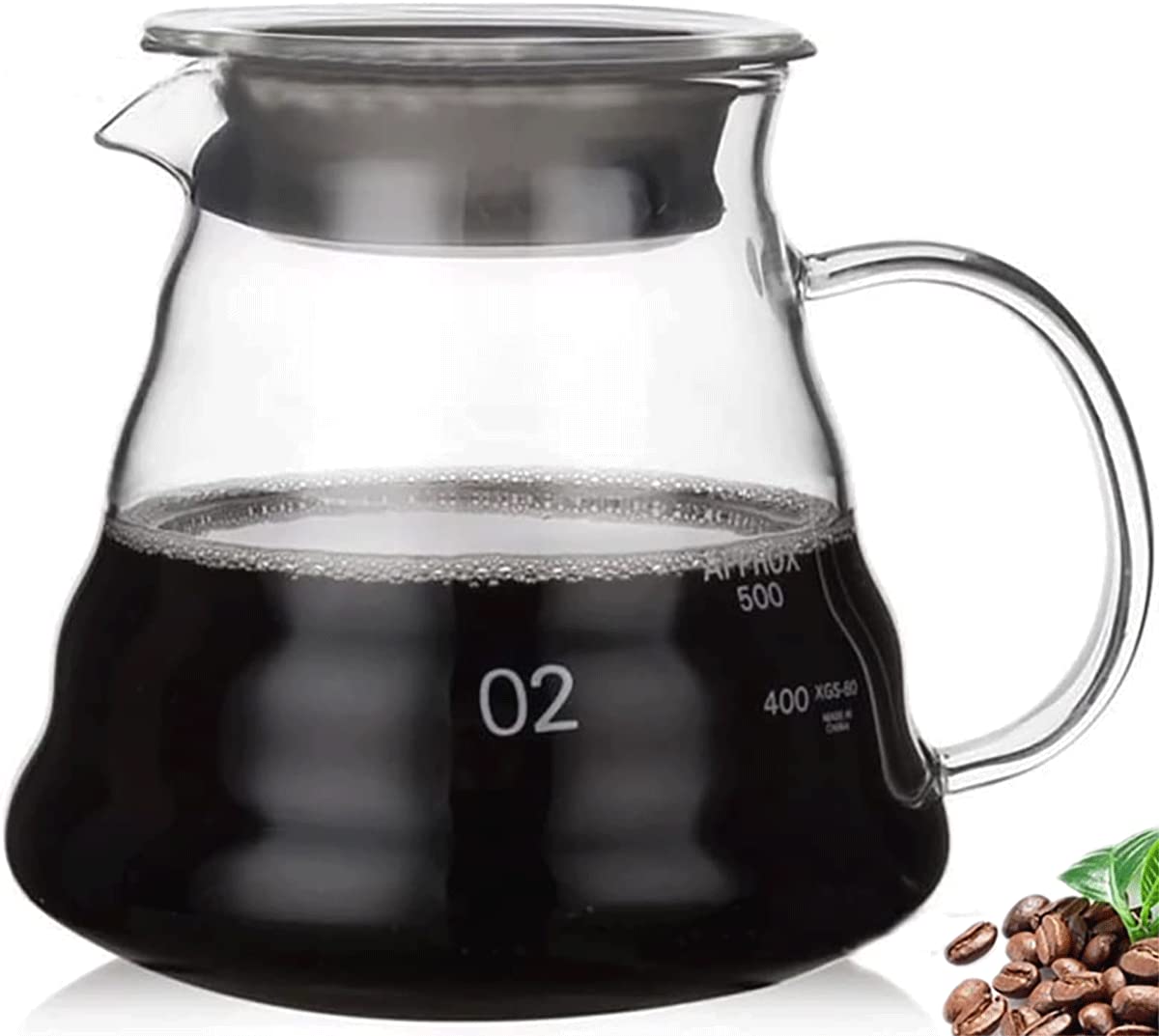 Premium Glass Coffee Carafe for Drip Coffee Makers - 20oz (600ml) Clear Coffee Server with Lid - Perfect for Home, Office & Cafe Use - Ideal for Pour Over, French Press & Iced Coffee Brewing