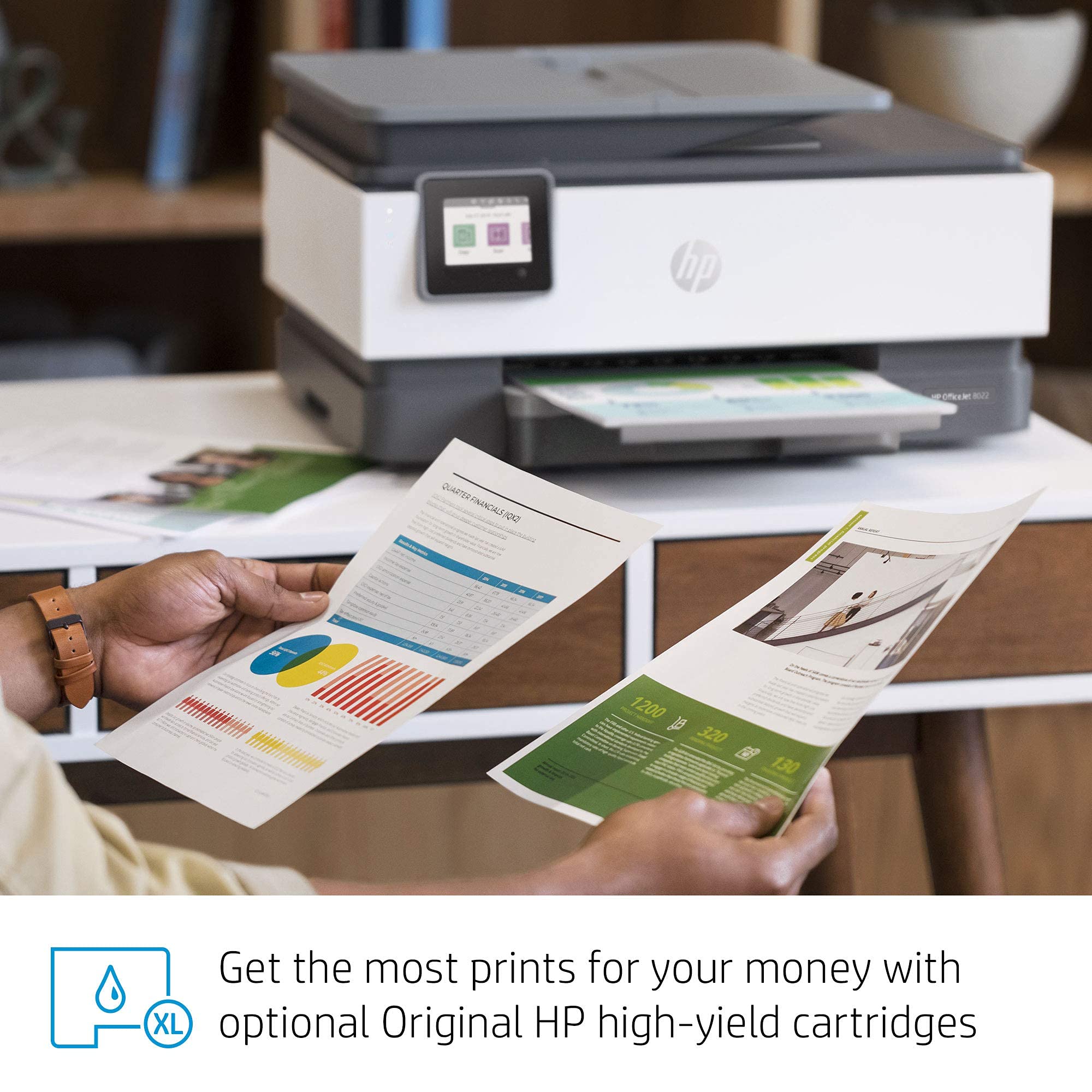 HP OfficeJet 8022 Wireless All-in-One Color Inkjet Printer with Scan, Copy & Fax | 3UC65A (Renewed) | Perfect for Home Office & Small Business Printing Needs