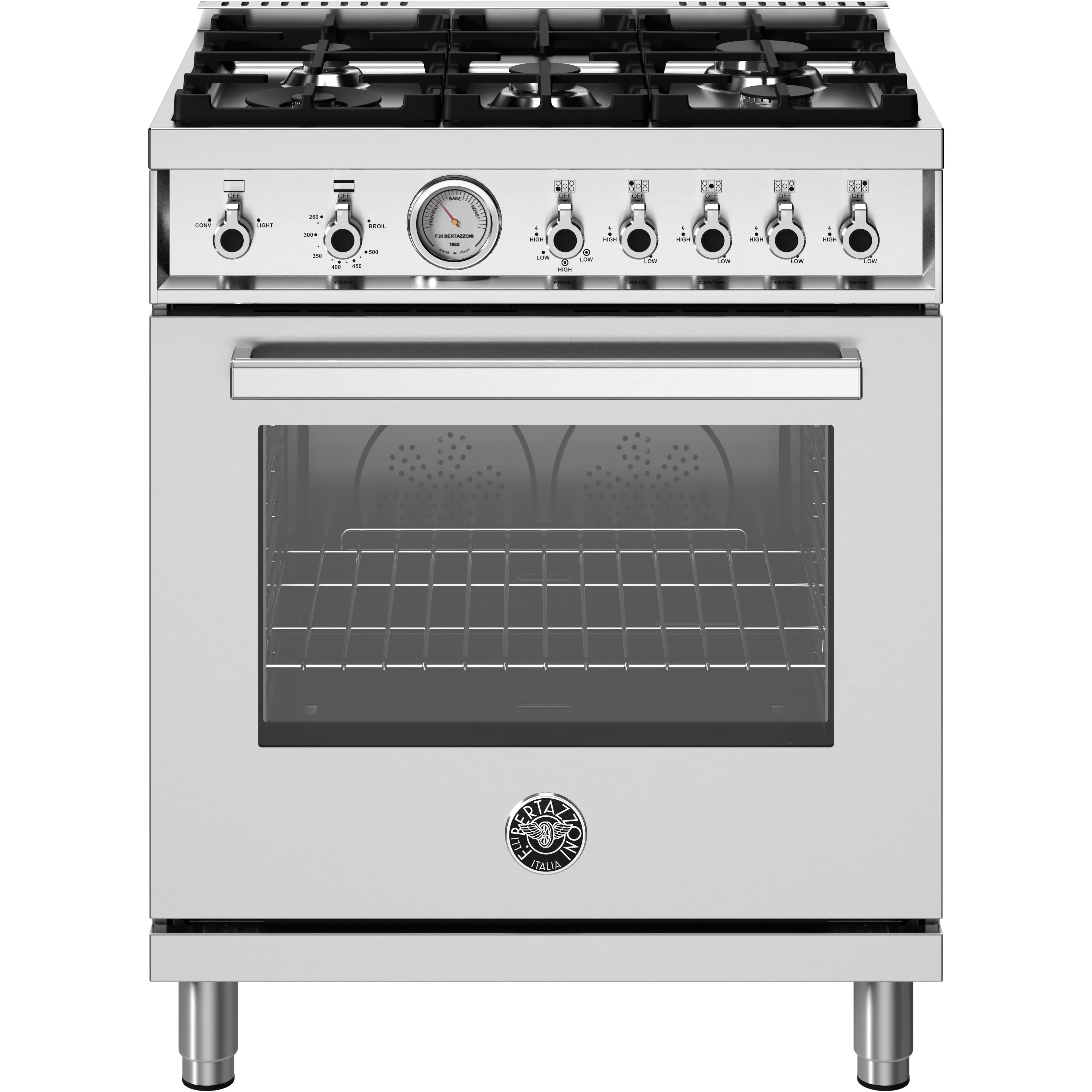 Bertazzoni PRO305GASXV 30-Inch Professional Freestanding Gas Range - Perfect for Home Kitchens & Gourmet Cooking