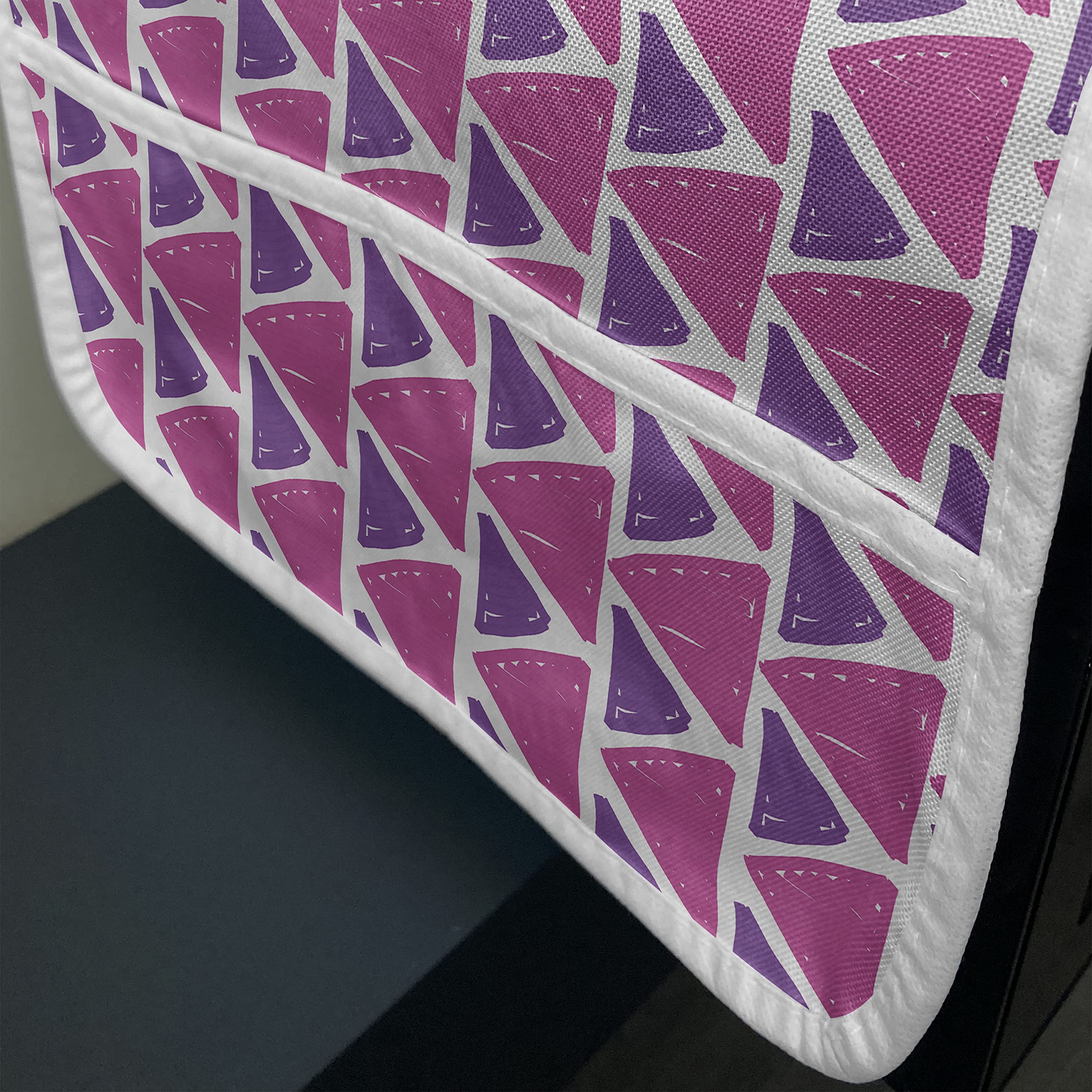 Ambesonne Geometric Microwave Oven Cover - Hand Drawn Triangle Pattern with Abstract Stripes, Waterproof Kitchen Organizer with Pockets, 36