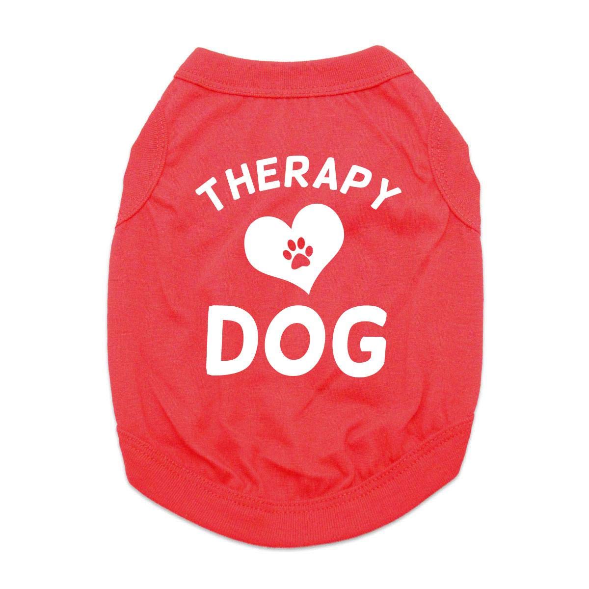 BaxterBoo Therapy Dog Shirt for Comfort & Support - Red, Medium Size | Perfect for Emotional Support, Pet Therapy Sessions & Daily Wear