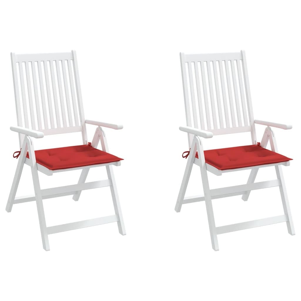 vidaXL 2-Pack Non-Slip Outdoor Chair Cushions - Water Repellent Red Oxford Fabric Patio Seat Cushions for Garden, Deck & Poolside Furniture - Perfect for Outdoor Dining, Lounging and Relaxation