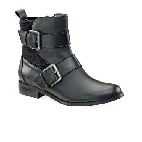 Aetrex Kara Women's Ankle Boots - Comfortable Black Leather Booties for Walking, Work & Casual Outfits | Slip-Resistant & Arch Support