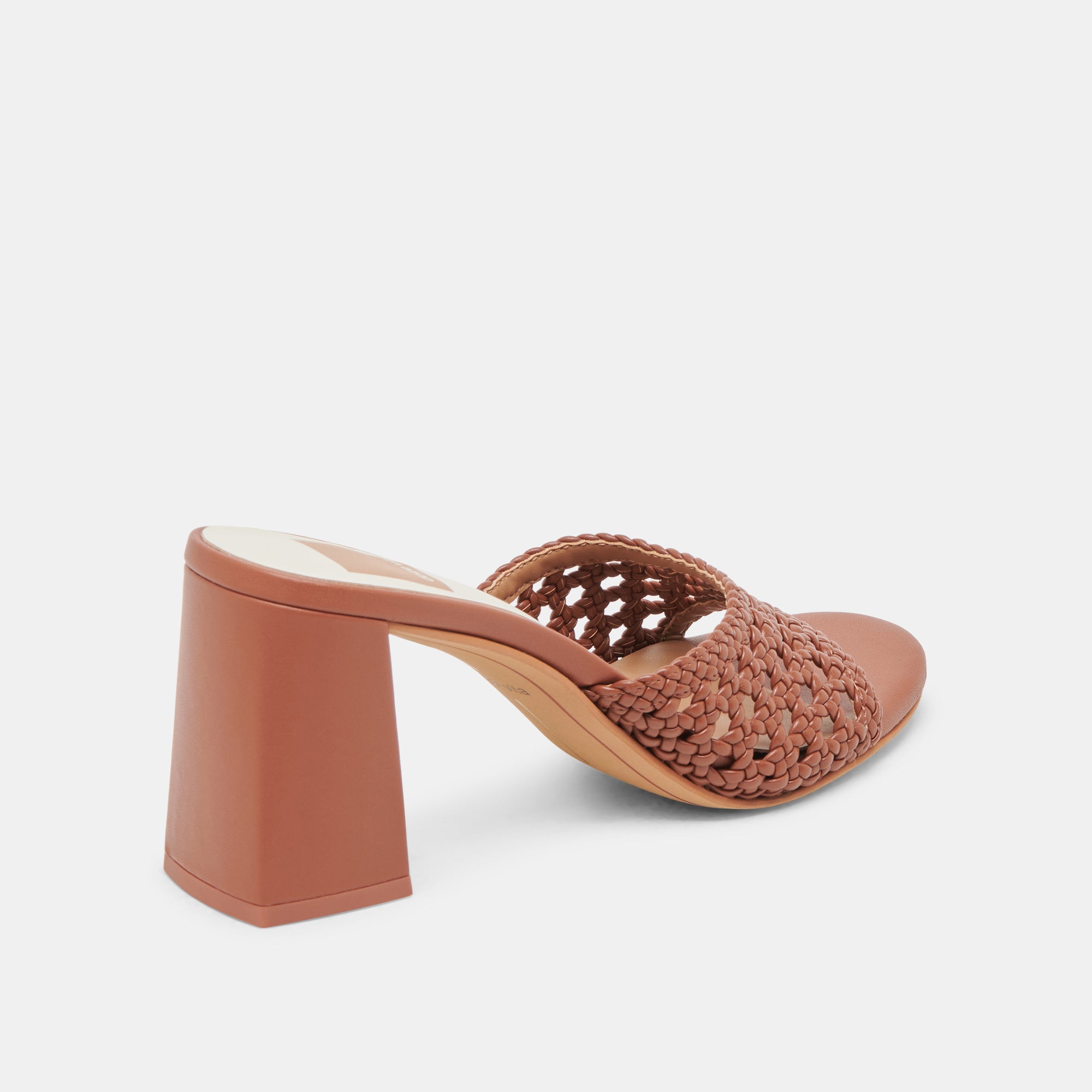 MARGOE Women's Cognac Woven Leather Heels - Stella Collection | Comfortable High Heels for Work, Party & Special Occasions