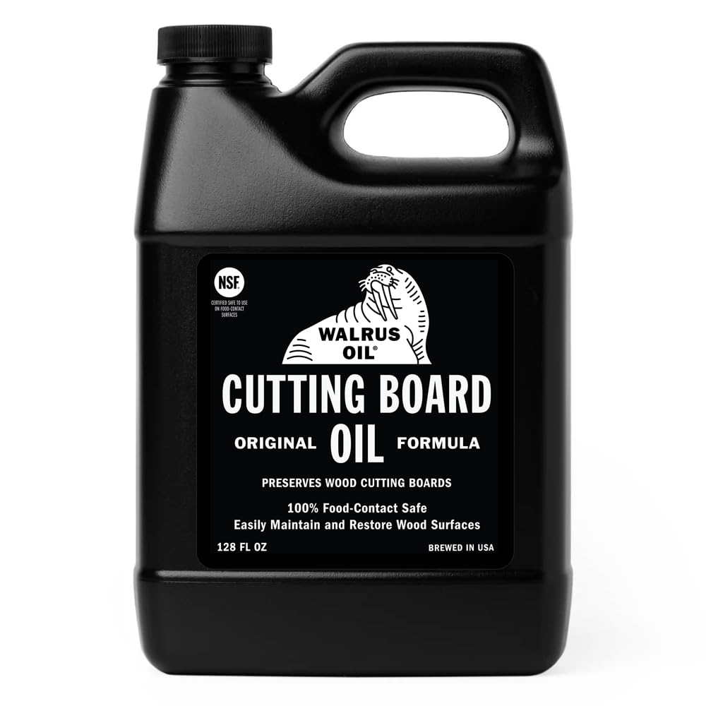 Premium WALRUS OIL - Food-Safe Cutting Board Oil & Wood Butcher Block Conditioner, 128 oz (1 Gallon) Jug - Natural Wood Finish & Protection for Kitchen Countertops, Charcuterie Boards & Wooden Utensils