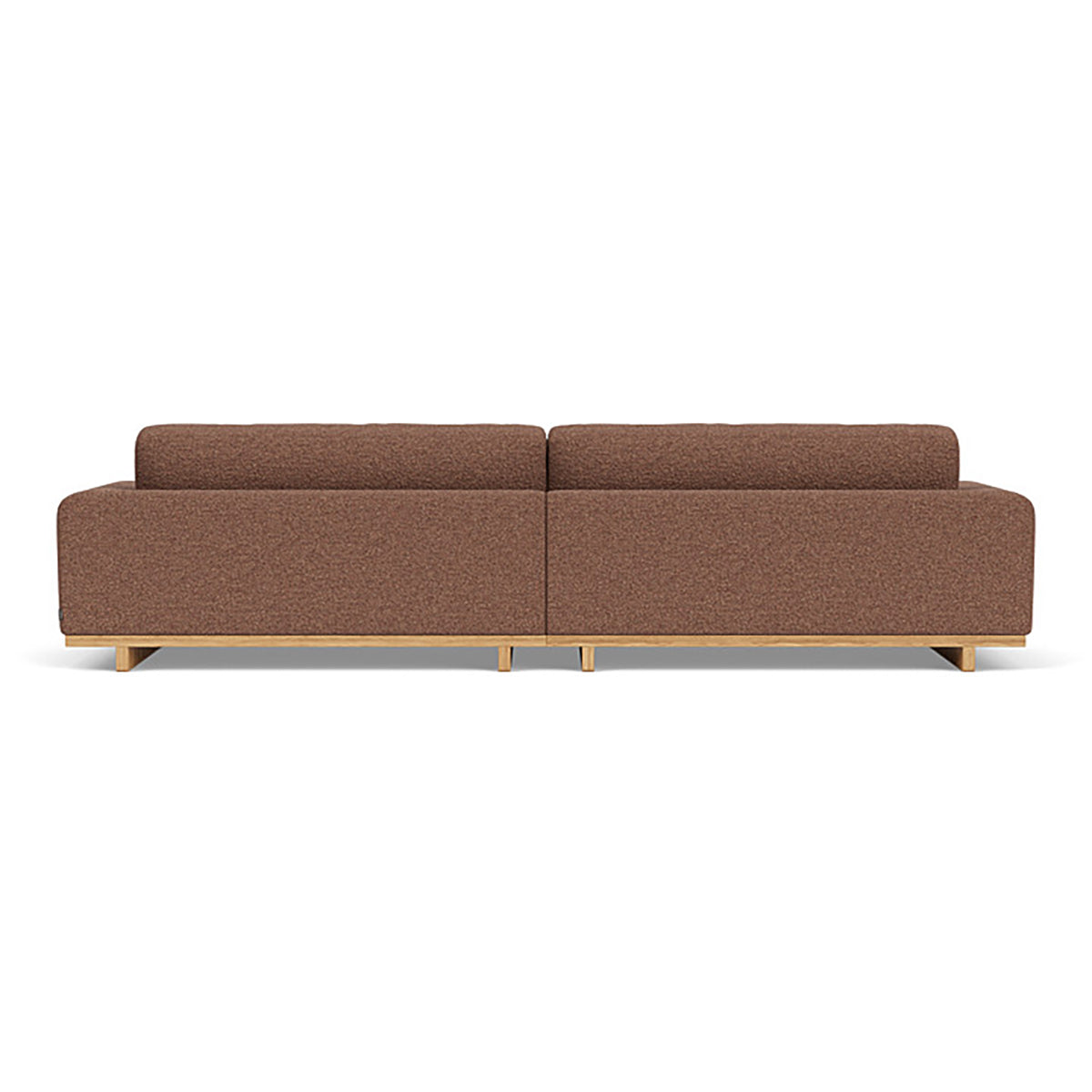 Aya Boucle 4-Seater Sofa Set - Modern Oak & Pebble Rust Fabric Couch for Living Room, Lounge, and Family Room Comfort