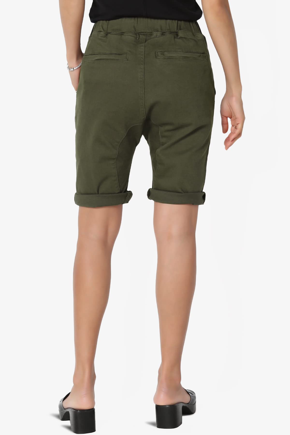 TheMogan Men's Drop Crotch Jogger Denim Shorts - Elastic Waist with Drawstring, Casual Bermuda Jean Shorts for Men | Perfect for Streetwear, Lounge & Summer Outdoor Activities