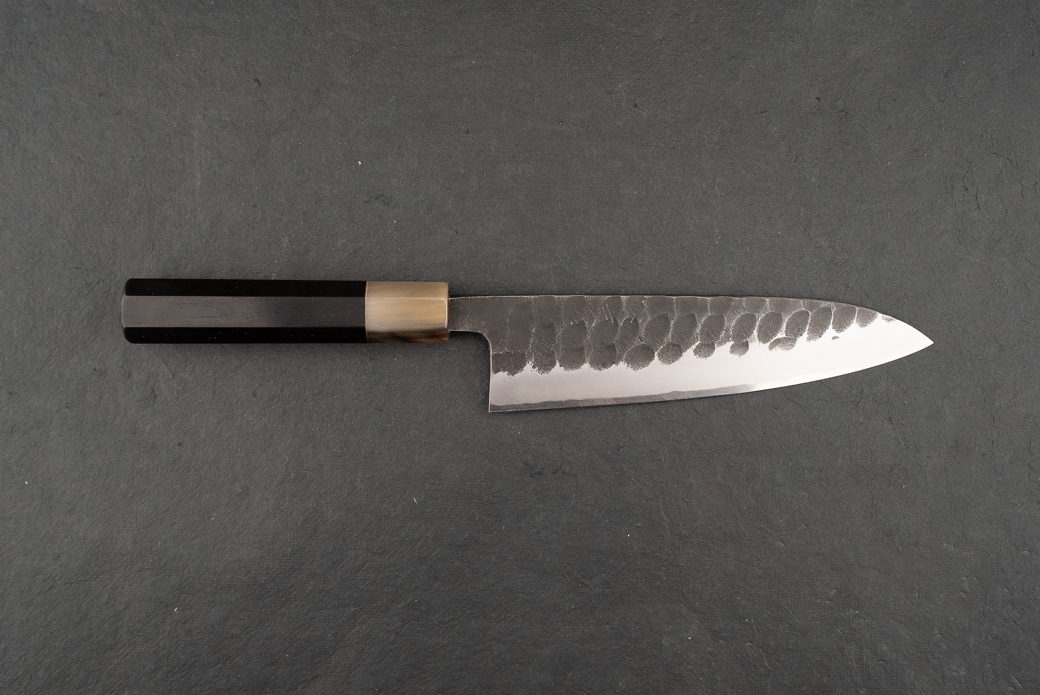 Premium Toshihiro Wakui Shirogami #2 Kurouchi Tsuchime Gyuto 180mm Japanese Chef Knife - High Carbon Steel Kitchen Knife for Professional Chefs & Home Cooking, Perfect for Slicing, Dicing & Meat Cutting