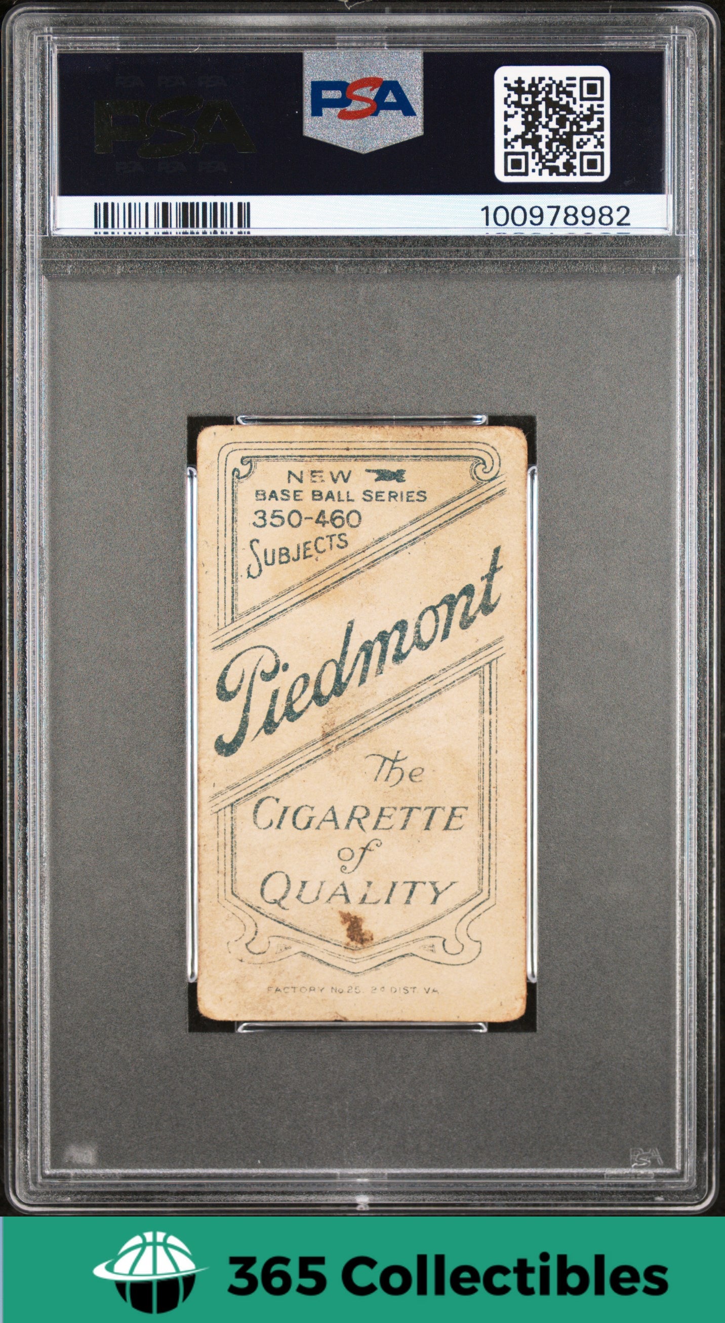 Vintage 1909 T206 Piedmont 350-460 Tobacco Fred Payne Baseball Card PSA 1.5 - Rare Collectible for Sports Memorabilia & Investment