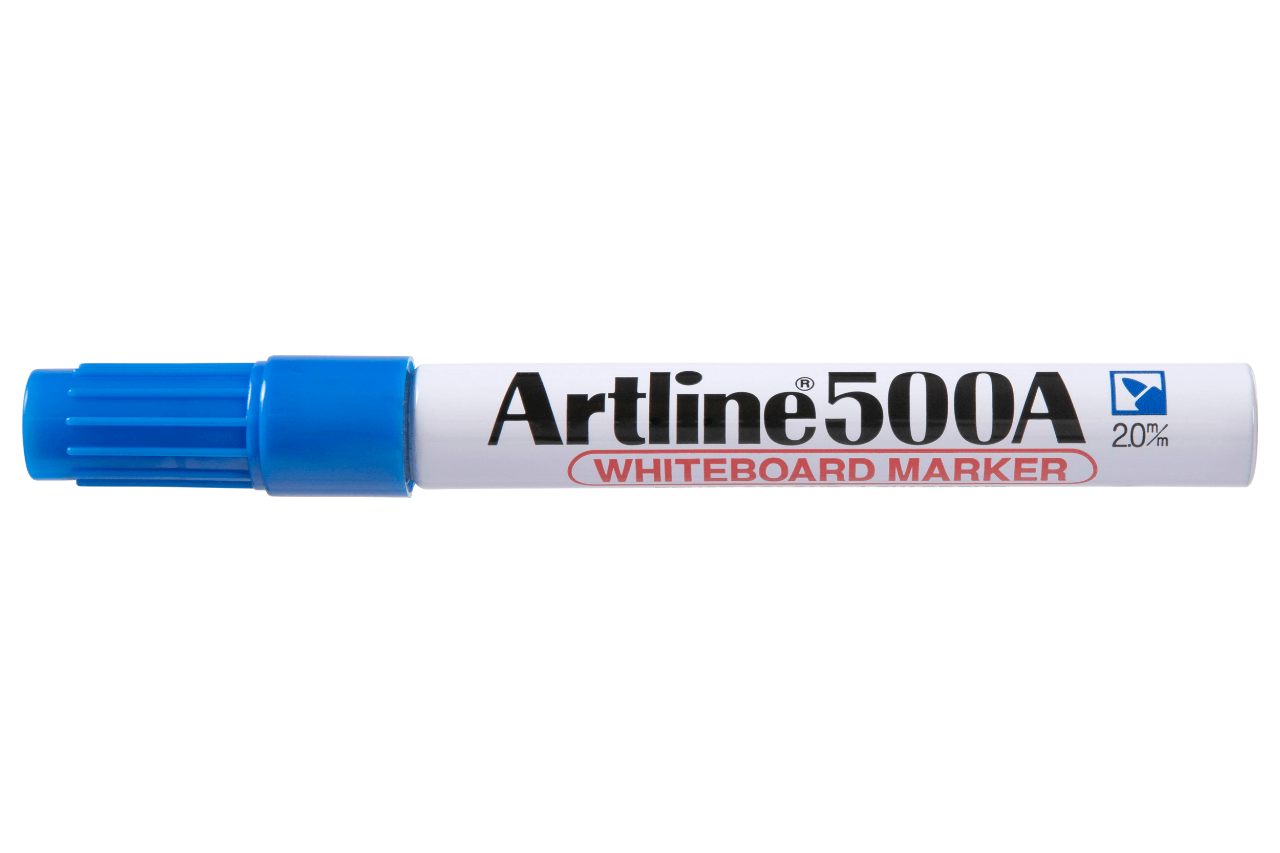 Artline 500A Whiteboard Markers - 12 Pack Blue Bullet Tip (2mm) for Classroom, Office & Home Use - Dry Erase Markers for Whiteboards, Glass & Non-Porous Surfaces