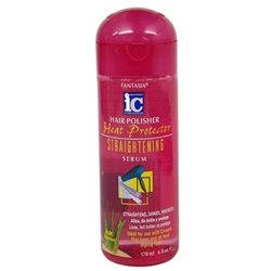Fantasia IC Heat Protector Straightening Serum - 6 oz | High Potency Hair Polisher for Smooth, Shiny & Frizz-Free Hair | Perfect for Blowouts, Flat Ironing & Daily Styling