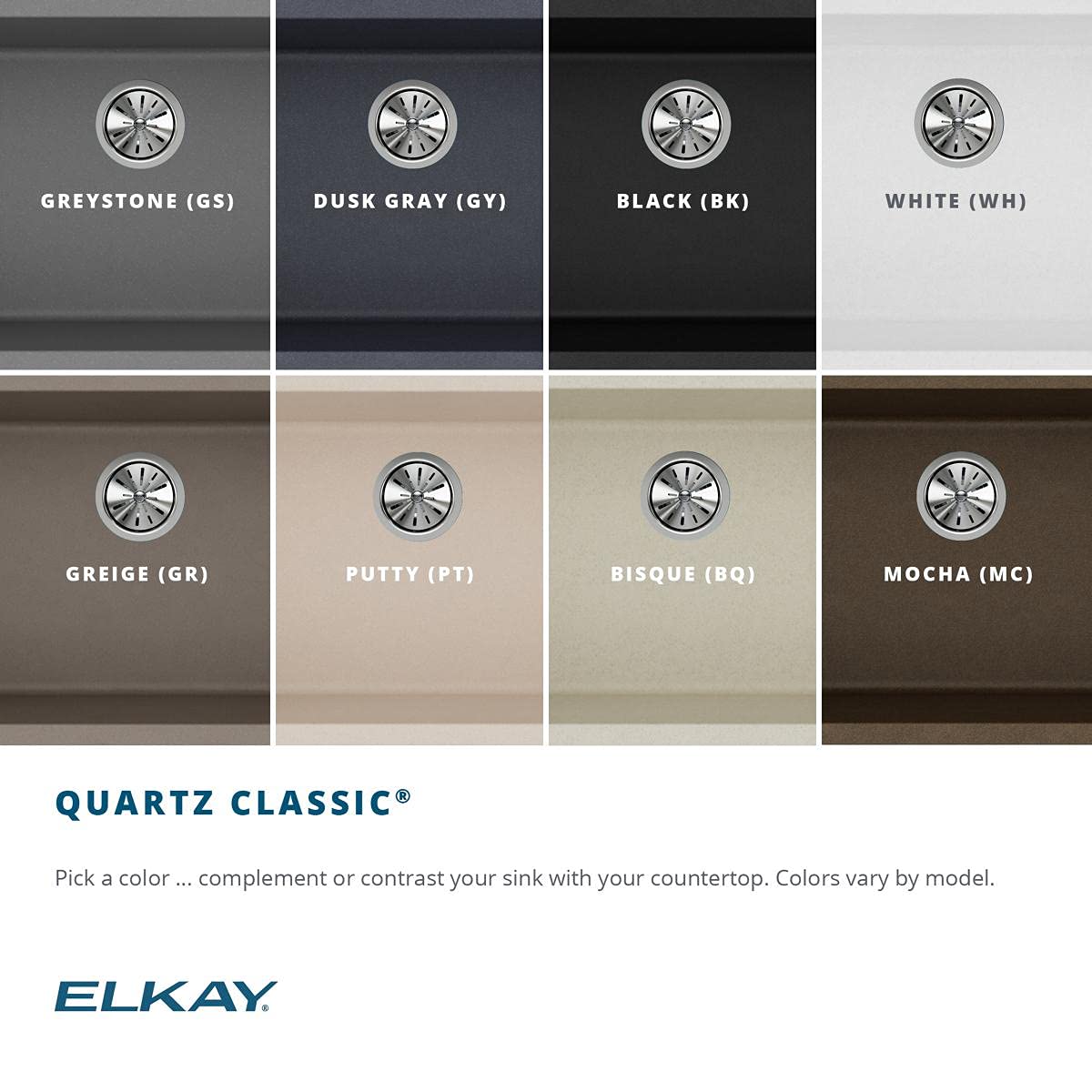 Elkay Quartz Classic ELGDULB3322BK0 Black Equal Double Bowl Undermount Kitchen Sink - Durable & Stylish for Modern Home Cooking & Dishwashing