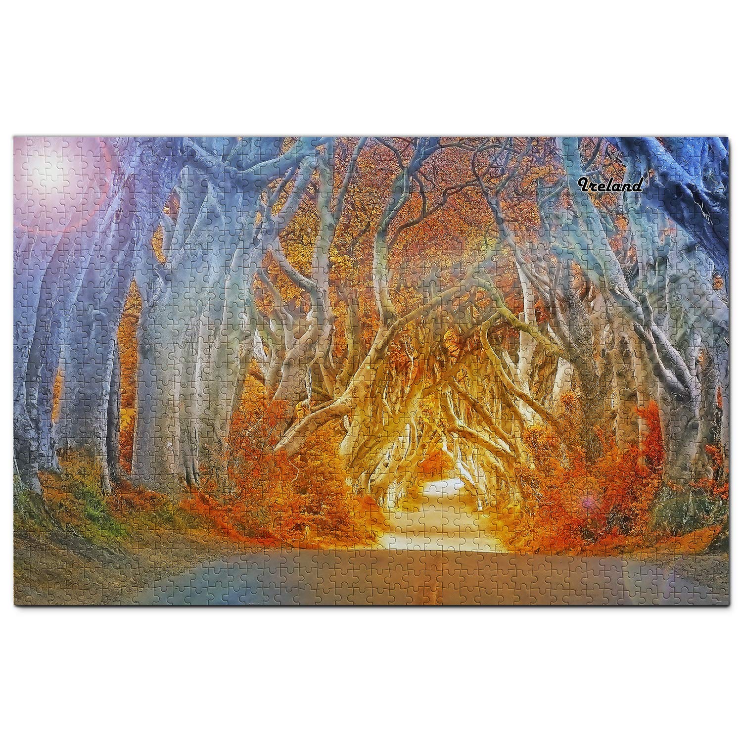 1000 Piece Ireland The Dark Hedges Armoy Jigsaw Puzzle - Premium Wooden Travel Souvenir & Gift for Adults - Perfect for Home Decor, Relaxation & Irish Culture Enthusiasts