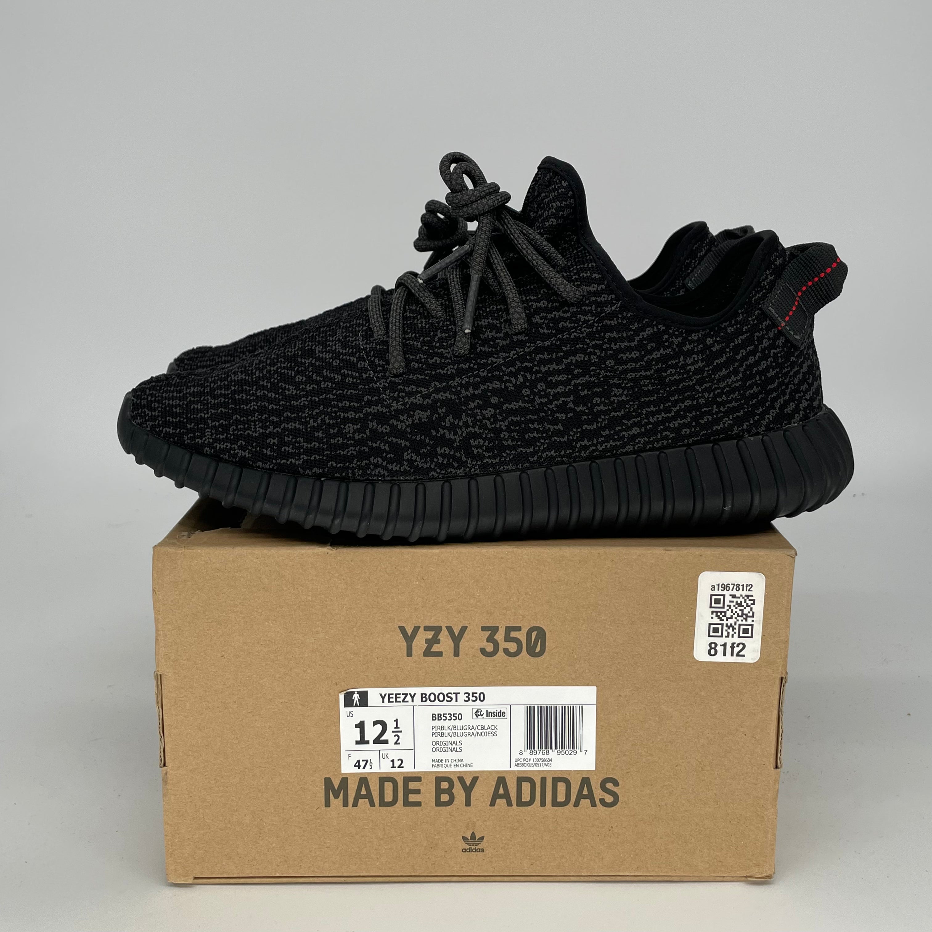 Adidas Yeezy Boost 350 V2 Pirate Black Men's Sneakers Size 12.5 BB5350 - Running, Gym & Casual Wear