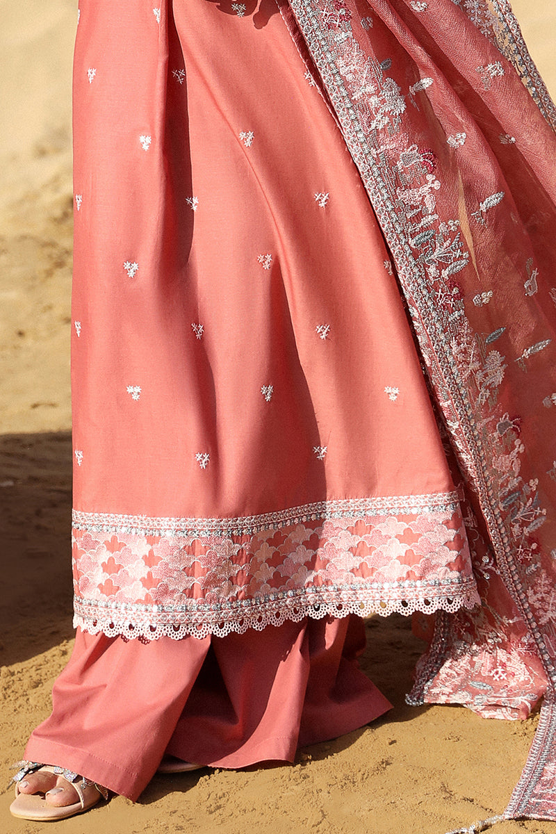 Mulberry Blush 3-Piece Outfit Set (Shirt, Trousers & Dupatta) - Elegant Women's Ethnic Wear for Weddings, Parties & Festive Occasions