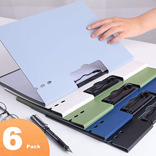 6 Pack A4 Binder Clip Boards with Spring Action Clamps - Heavy Duty File Folder Clipboards for Office, School & Commercial Use - Punchless Design for Letter & A4 Size Documents - Perfect for Organizing Papers, Presentations & Classroom Materials