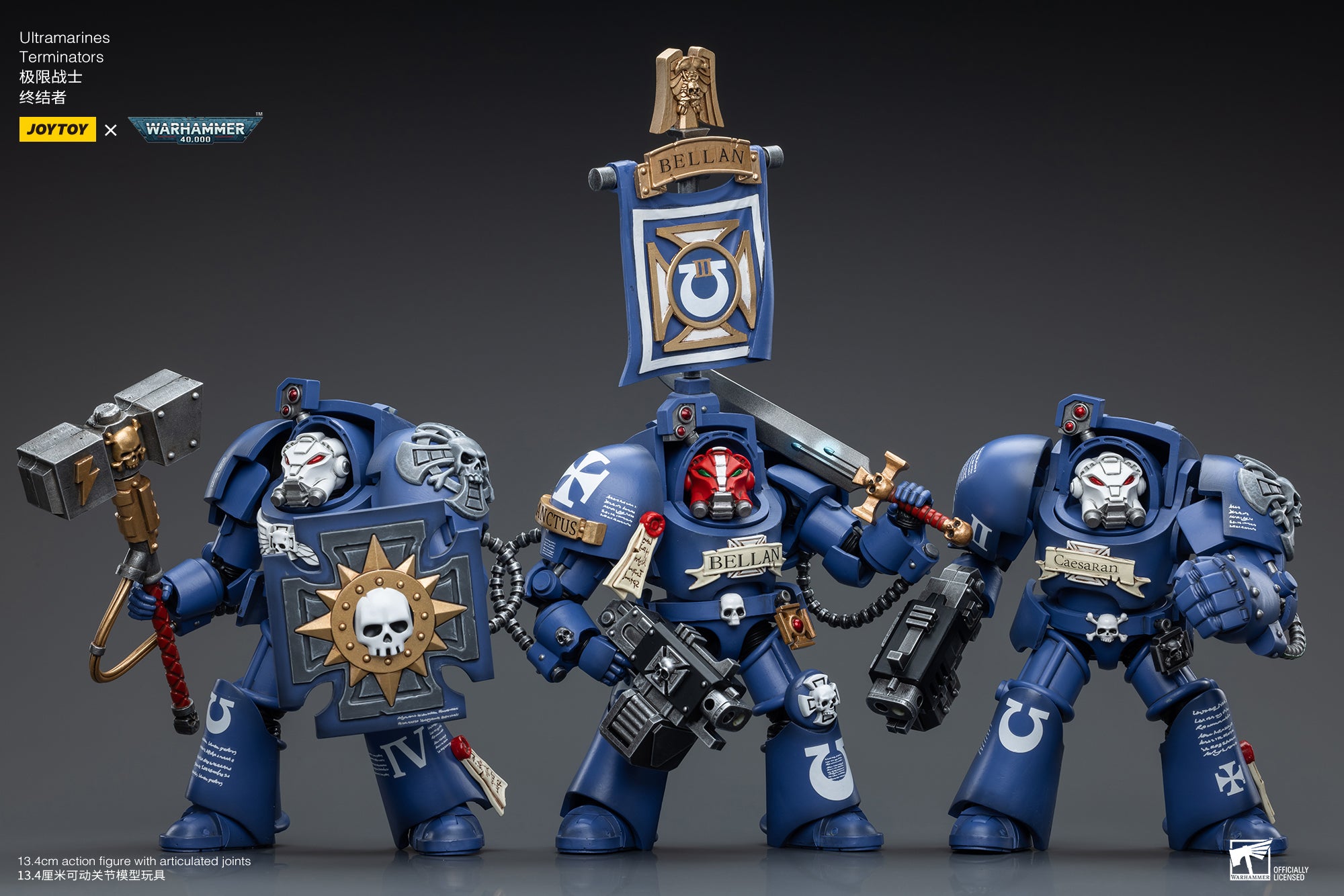 1/18 JOYTOY Warhammer 40K Ultramarines Terminators Action Figure Set (3pcs) - Perfect for Collectors, Tabletop Gaming & Display