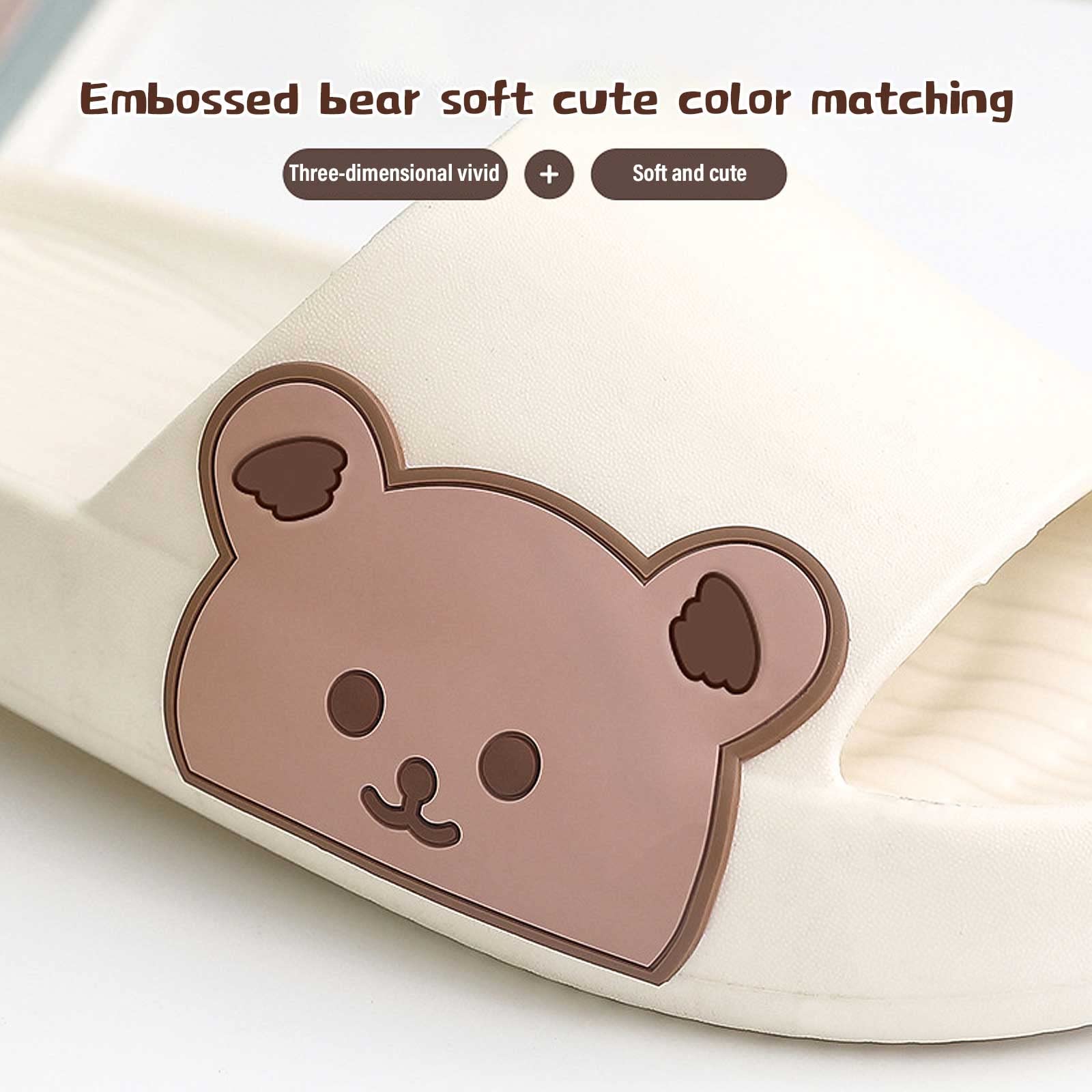 NIBESSER Summer Slippers for Women and Men - Cloud Comfort Thick Sole Sandals with Non-Slip Design - Cute Bear Slippers for Home, Beach, Pool, and Indoor Use - Breathable and Comfortable House Shoes
