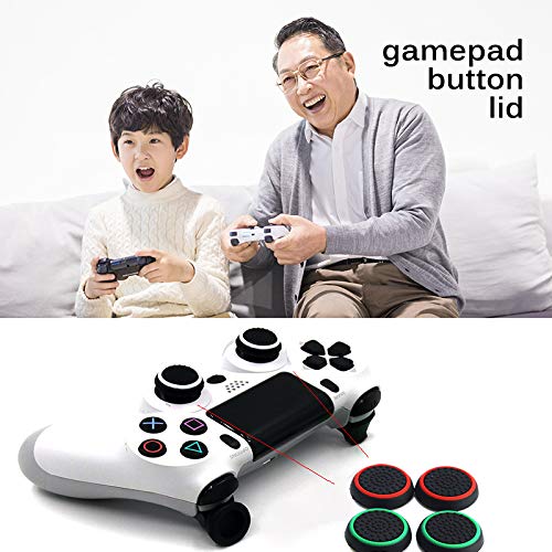 4PCS Silicone Joystick Thumb Grip Caps for PS5, PS4, PS3, Xbox 360, Xbox One, Xbox One X Elite & Nintendo Switch Pro Controller - White | Non-Slip Comfort for Gaming, Perfect for FPS, Racing & Long Gaming Sessions