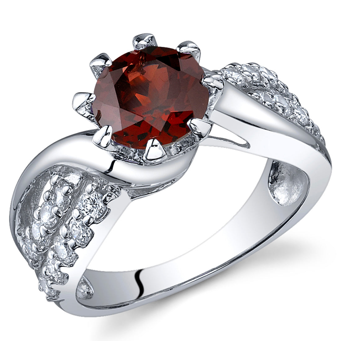 Garnet Round Cut Sterling Silver Ring Size 6 | Dainty Birthstone Jewelry for Women | Perfect for Valentine's Day, Anniversary & Everyday Wear