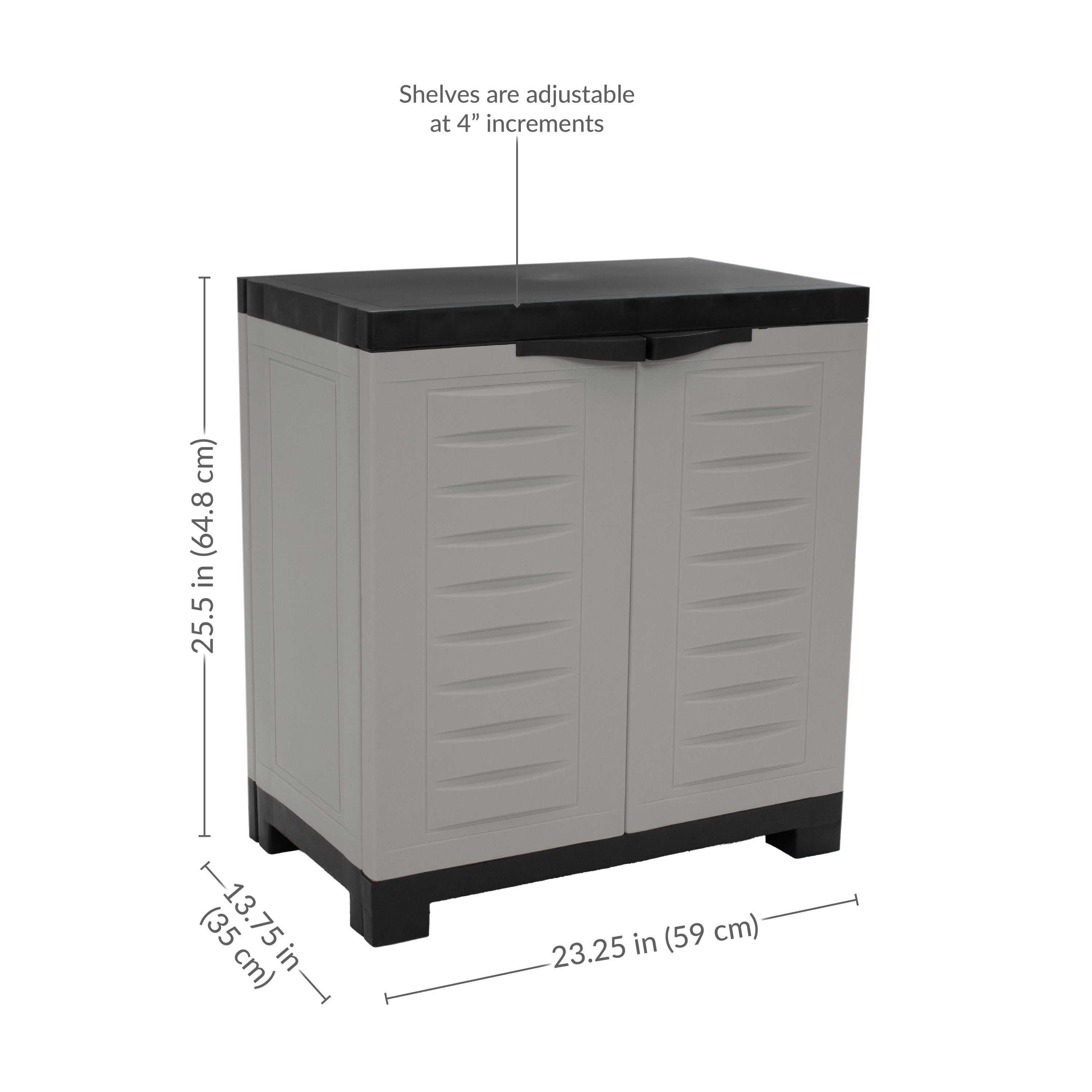 Durable Plastic Garage Storage Cabinet with Adjustable Shelves - Heavy-Duty Organizer for Tools, Gardening Supplies & Home Organization