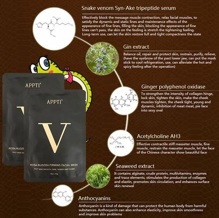 Opulent Mirage APPTI Rose Collagen Lifting Face Mask - Anti-Aging, Double Chin Reducer & V-Line Shaping for Skin Whitening & Firming | Perfect for Daily Skincare & Special Occasion Prep