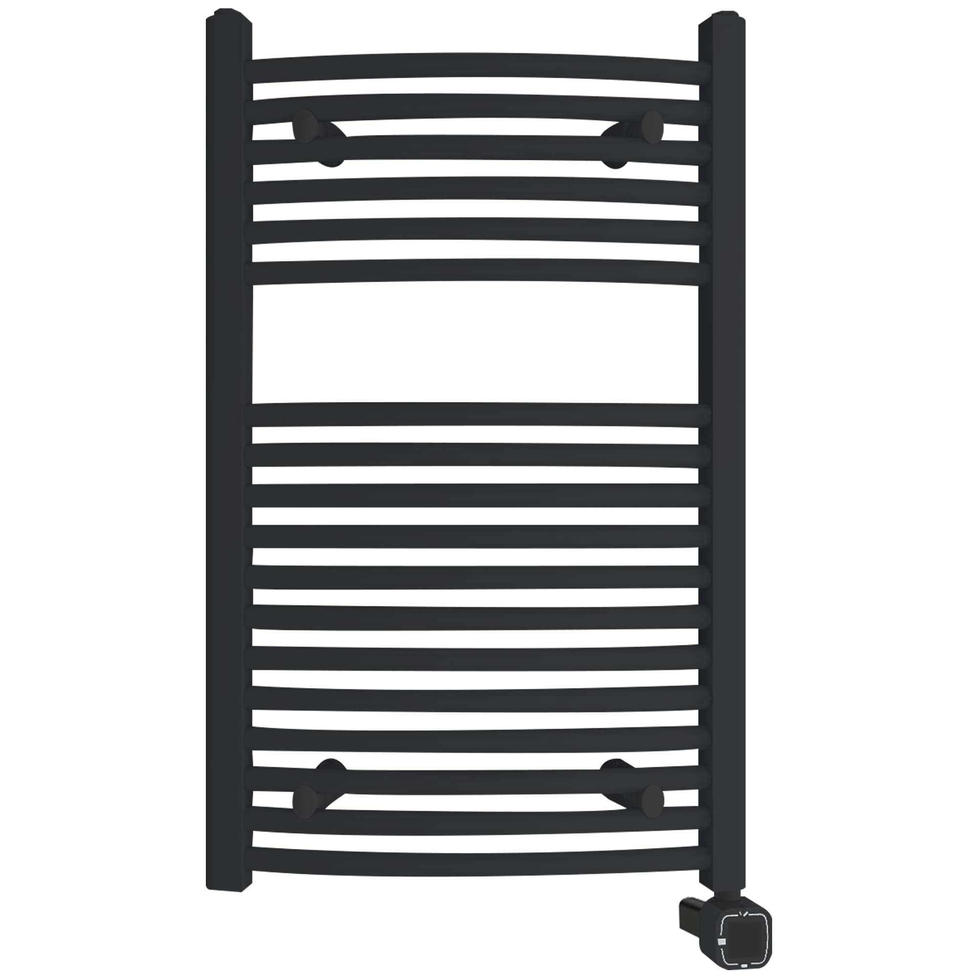 HEATGENE Smart Towel Warmer with Timer & Temperature Control - Plug-in or Hardwired Wall Mounted Bathroom Towel Rack in Matte Black - Perfect for Spa, Luxury Bathroom & Home Decor