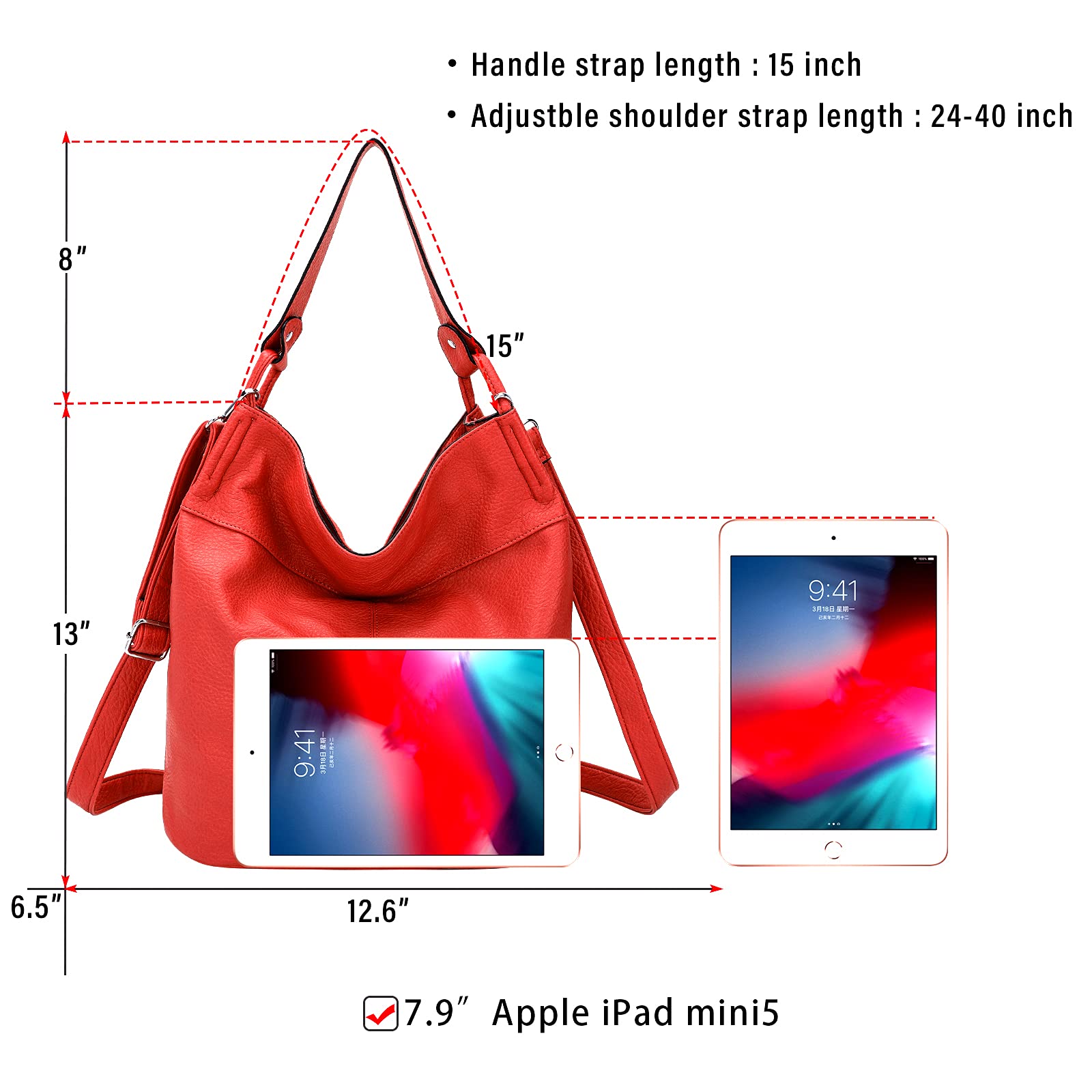 Stylish Convertible Women's Purse - Backpack, Crossbody & Shoulder Bag in Red | Fashionable & Versatile for Work, Travel & Daily Use