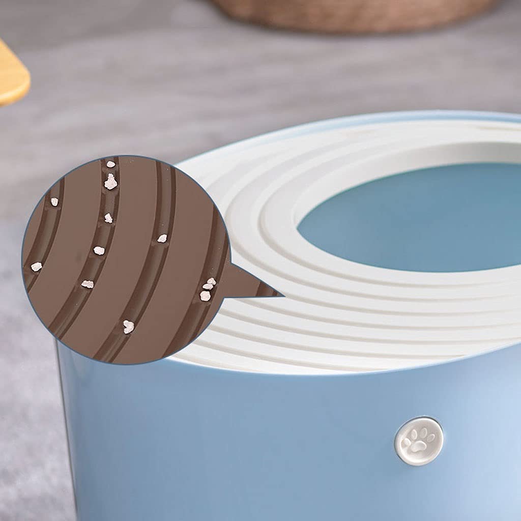Top-Entry Cat Litter Box with Anti-Sand Design - Large Semi-Enclosed Cat Toilet for Multiple Cats - Durable Snail-Shaped Litter Box for Home & Office Use (Color: A)