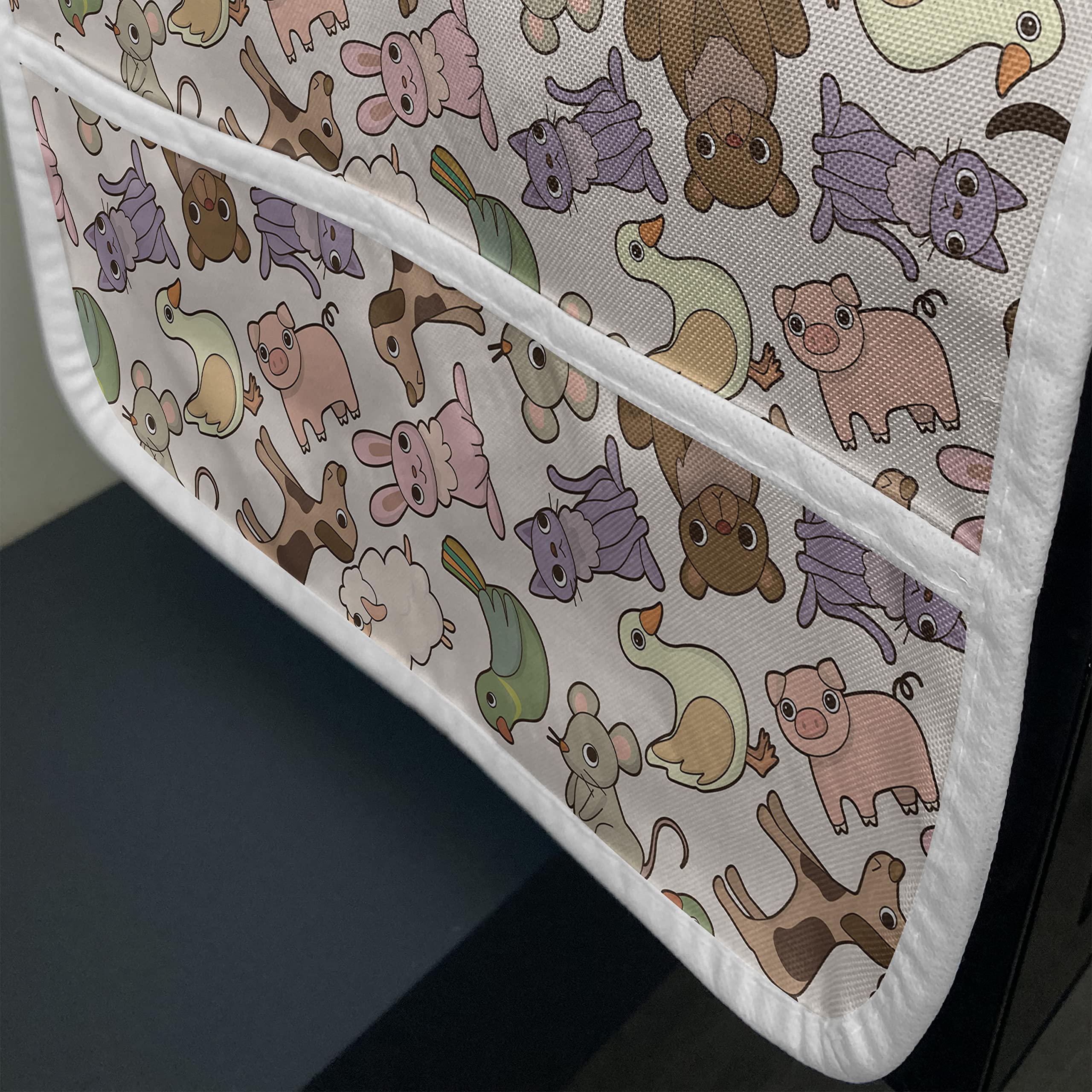 Ambesonne Animal Microwave Cover - Waterproof Kitchen Organizer with Pockets, 36