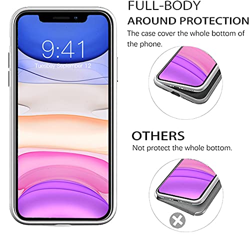 Liquid Silicone Wallet Case for iPhone 11 - Slim Protective Phone Cover with Built-in Card Holder & RFID Blocking | Soft Flexible Shockproof Design | Perfect for Everyday Use, Travel & Business (White)